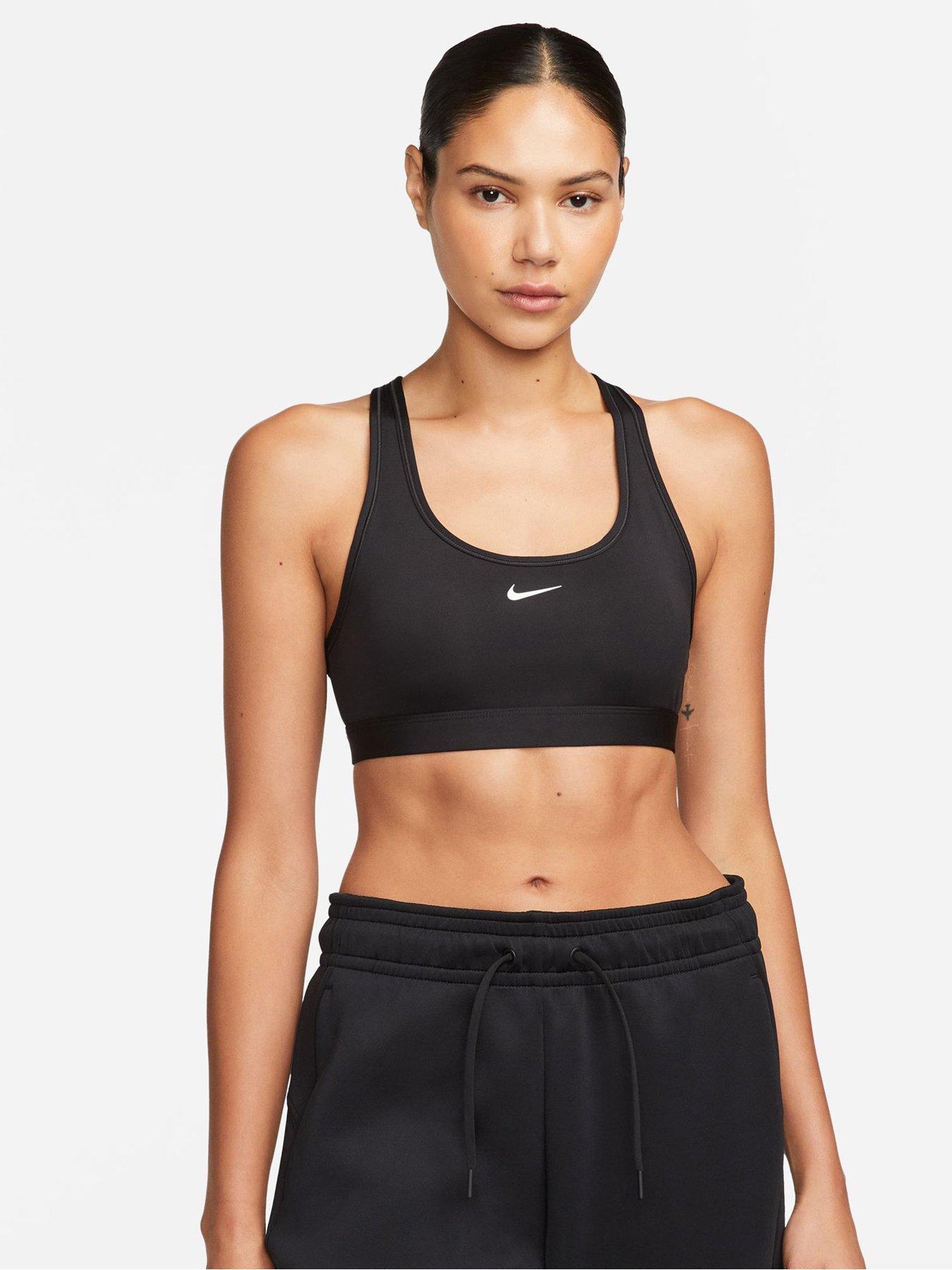 Nike Swoosh Medium Support Padded Sports Bra 'Black/White