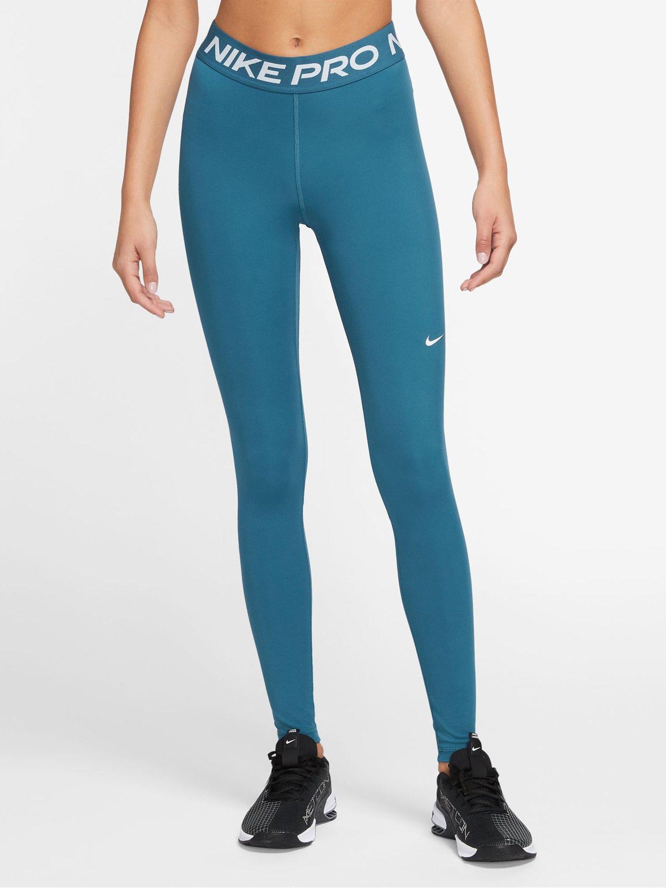NWT Nike Pro Leggings Womens Large High Rise Training Tight Fit Blue  Leopard