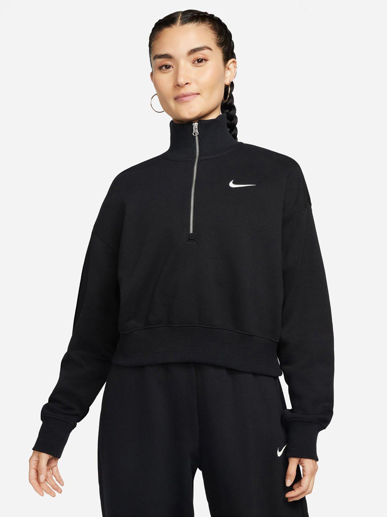 Nike Club Winter 1/2 zip fleece sweatshirt with contrast pocket in brown