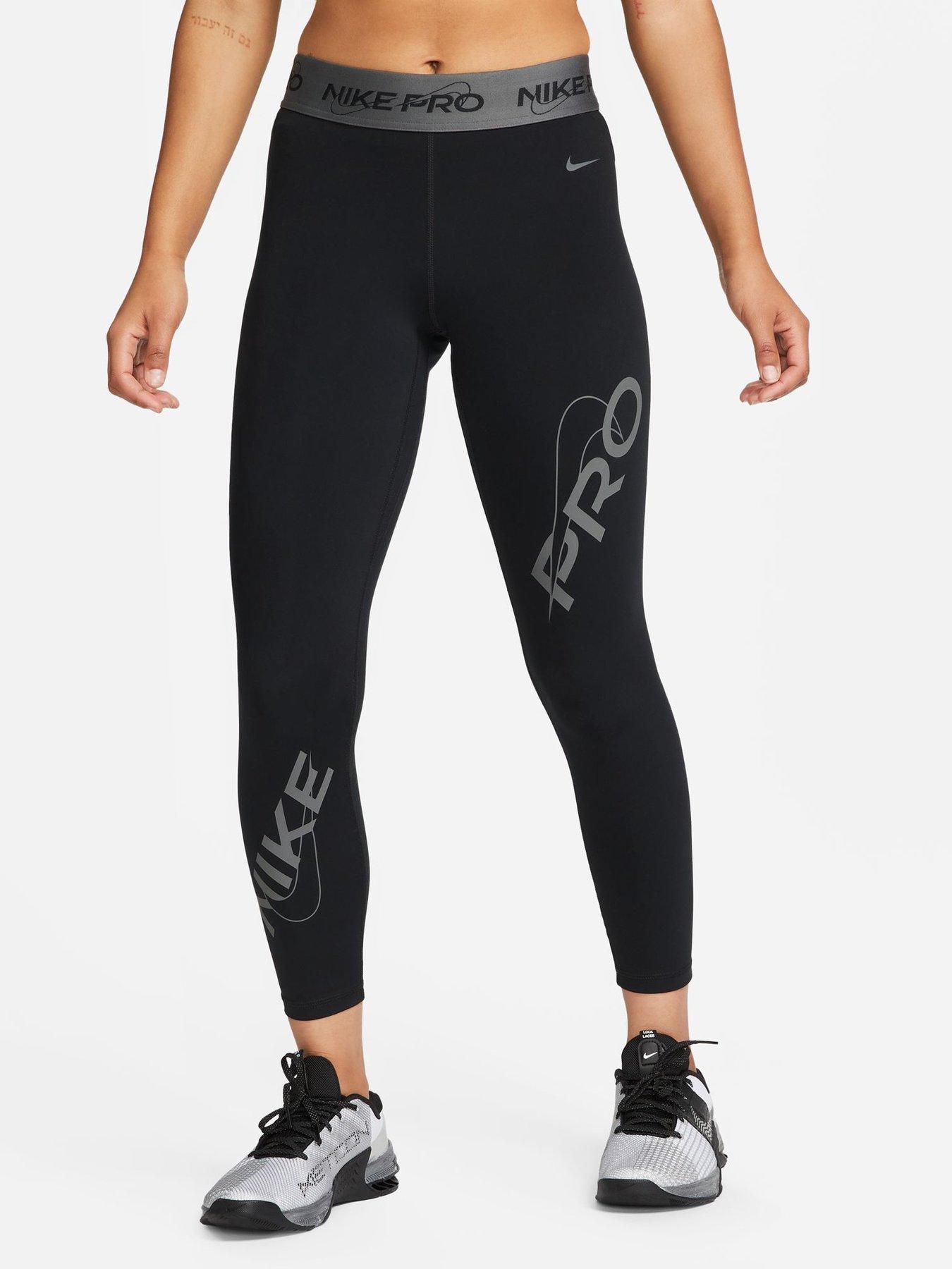 Womens 3 Stripe Leggings - Black/Pink