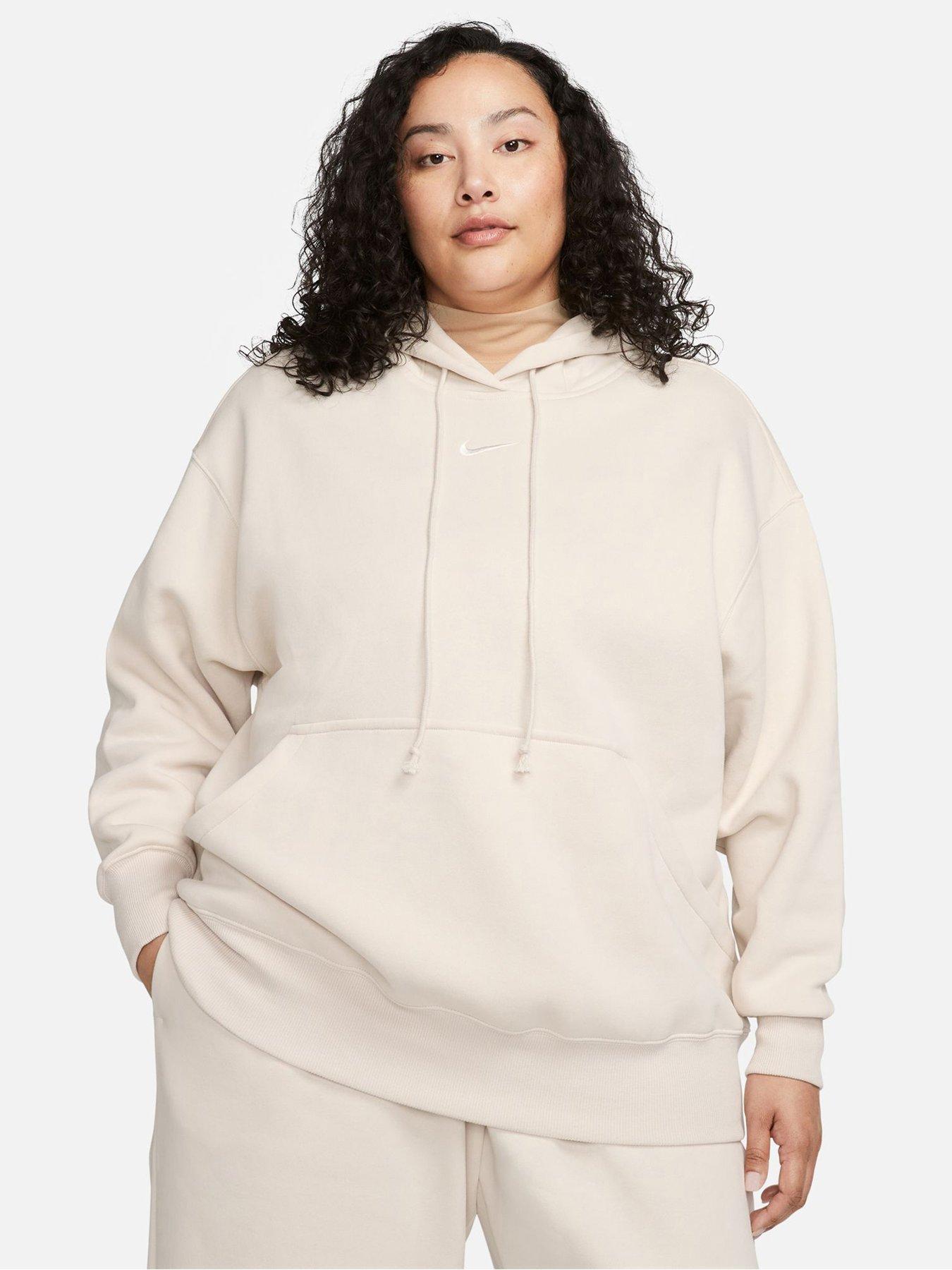 Nike Sportswear Club Fleece Women's Pullover Hoodie - Beige (Plus Size)