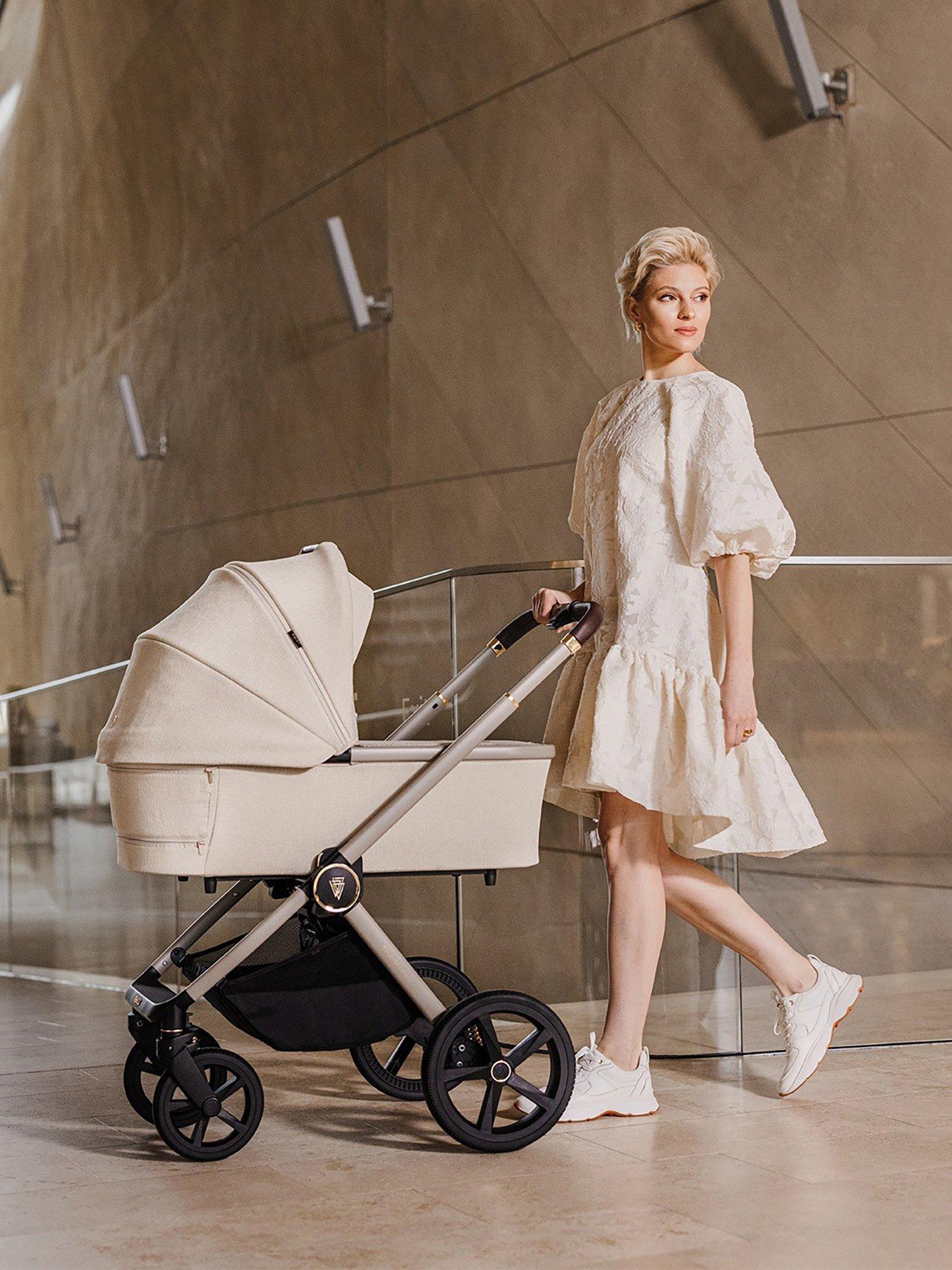  image of venicci-upline-3-in-1-plus-base-12-piece-travel-system-stone-beige