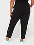  image of v-by-very-curve-elasticated-waist-cargo-trousers-black