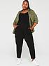  image of v-by-very-curve-elasticated-waist-cargo-trousers-black