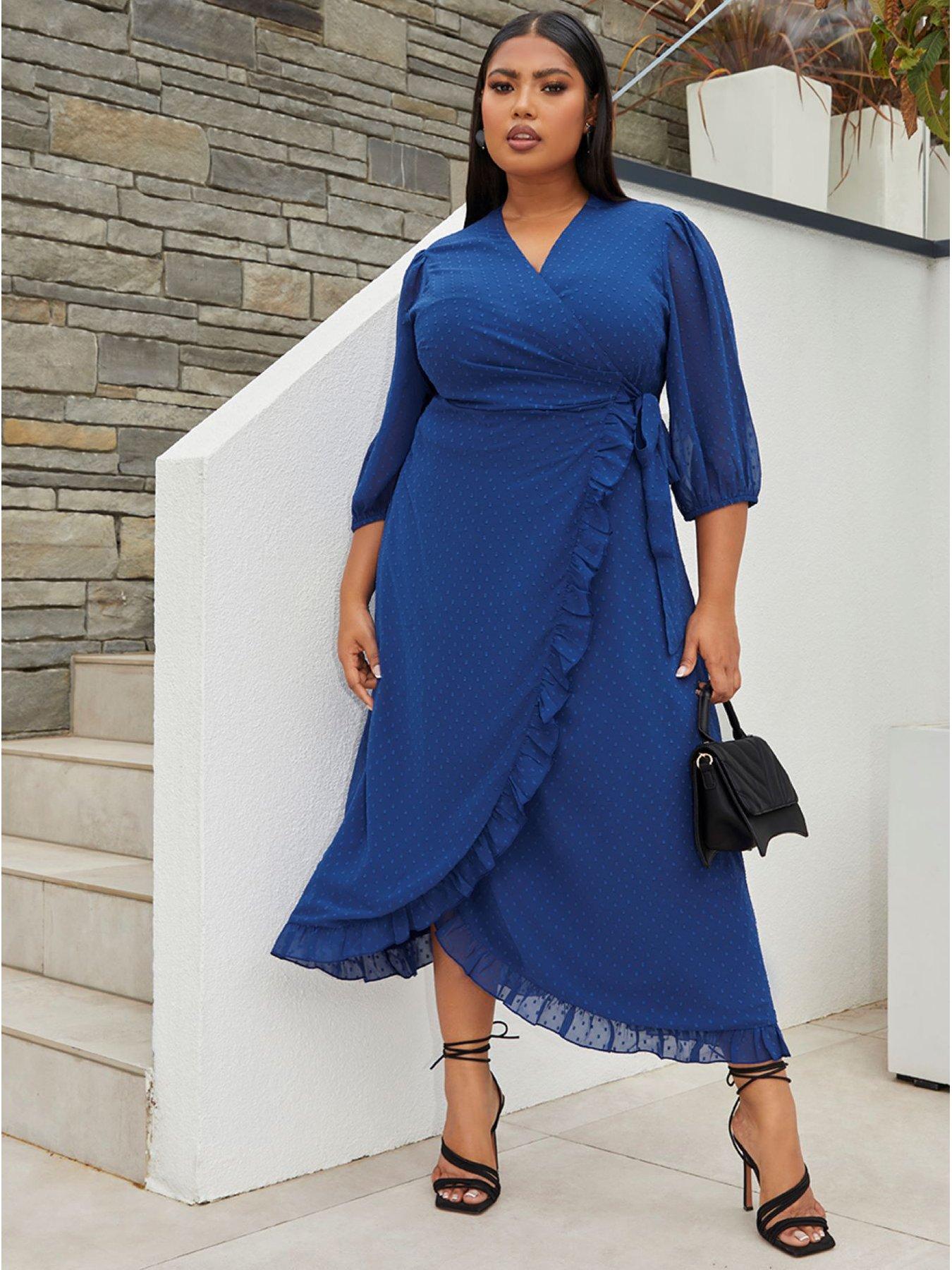 Chi chi curve navy dress hotsell