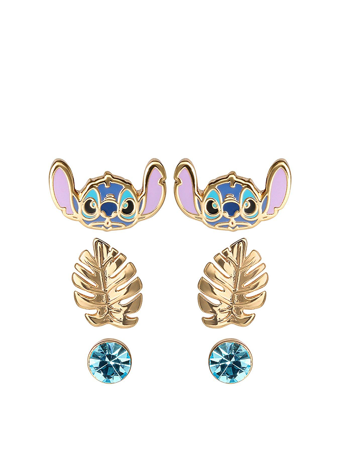 undefined Lilo  &  Stitch Blue and Gold Coloured 3 Piece Earring Set