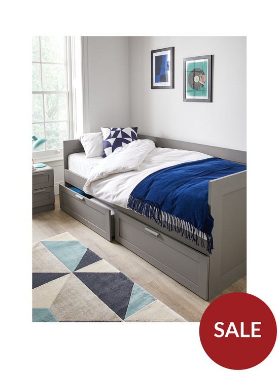 front image of very-home-taryn-childrens-day-bed-with-storage-drawers-andnbspmattress-options-buy-and-save-grey