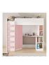  image of very-home-miami-fresh-high-sleeper-bed-with-desk-wardrobenbspshelves-and-mattress-options-buy-and-save-pink