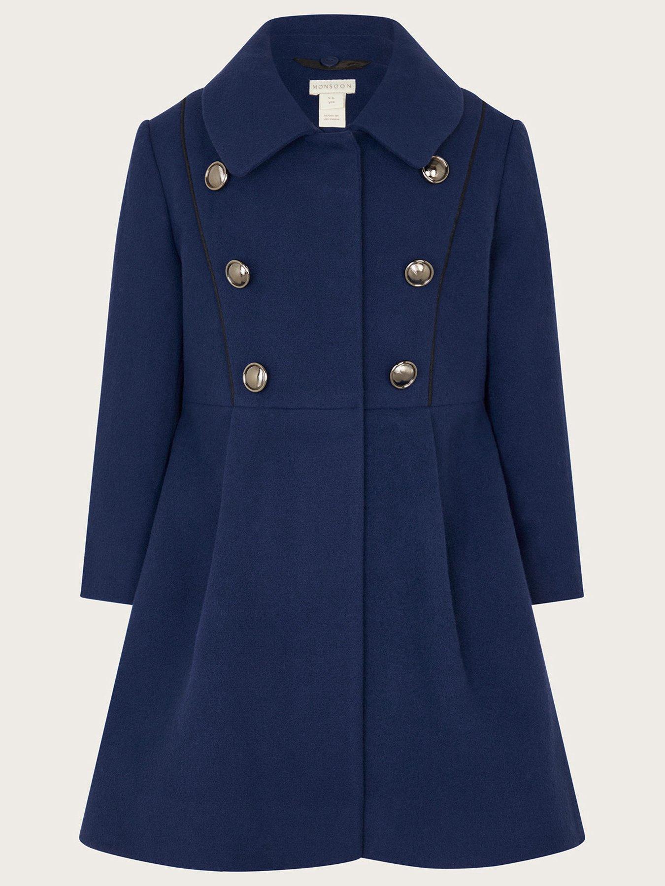 Monsoon girls sales navy coat