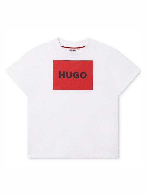 hugo-boys-square-logo-t-shirt-white