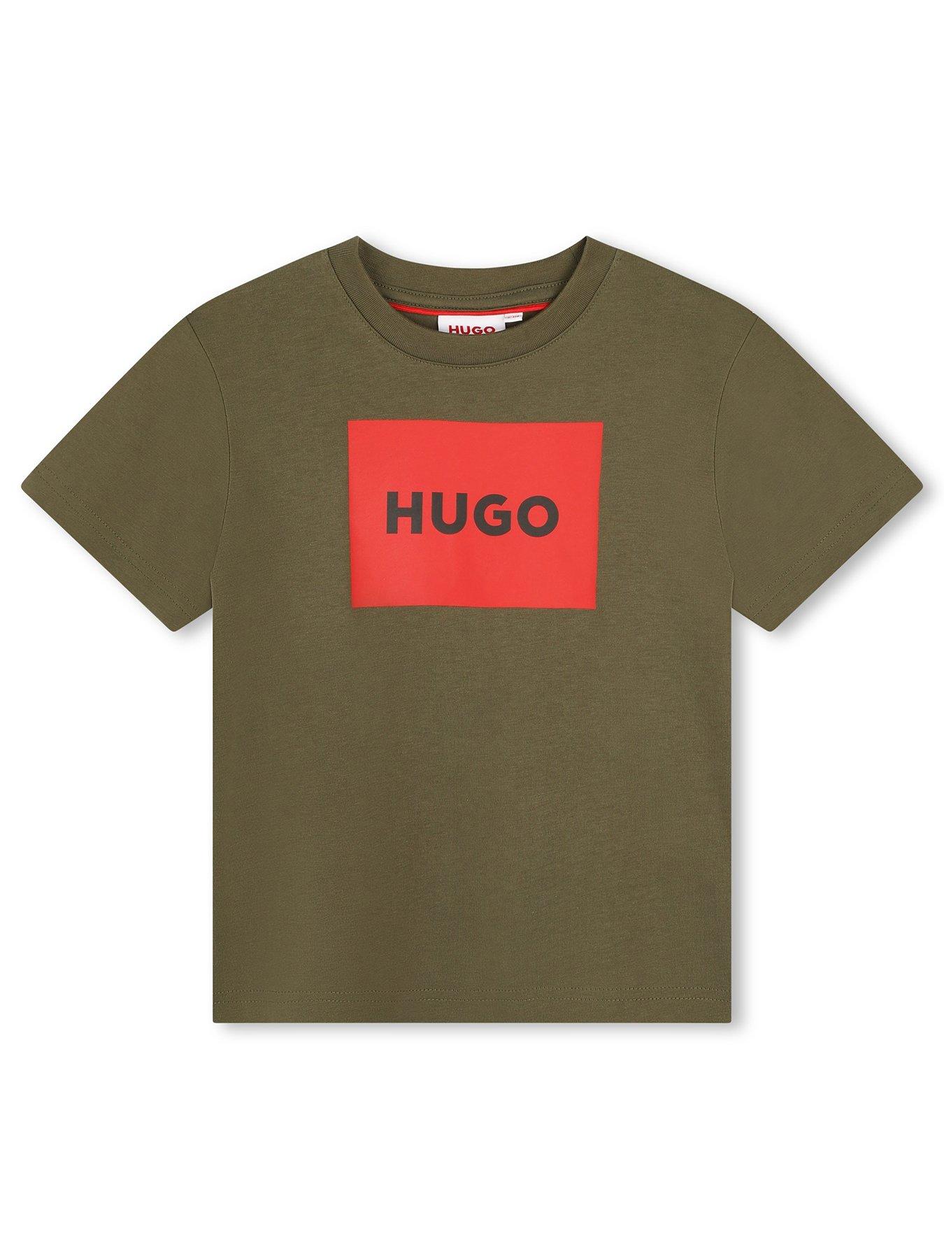 Boys Square Logo T shirt Khaki