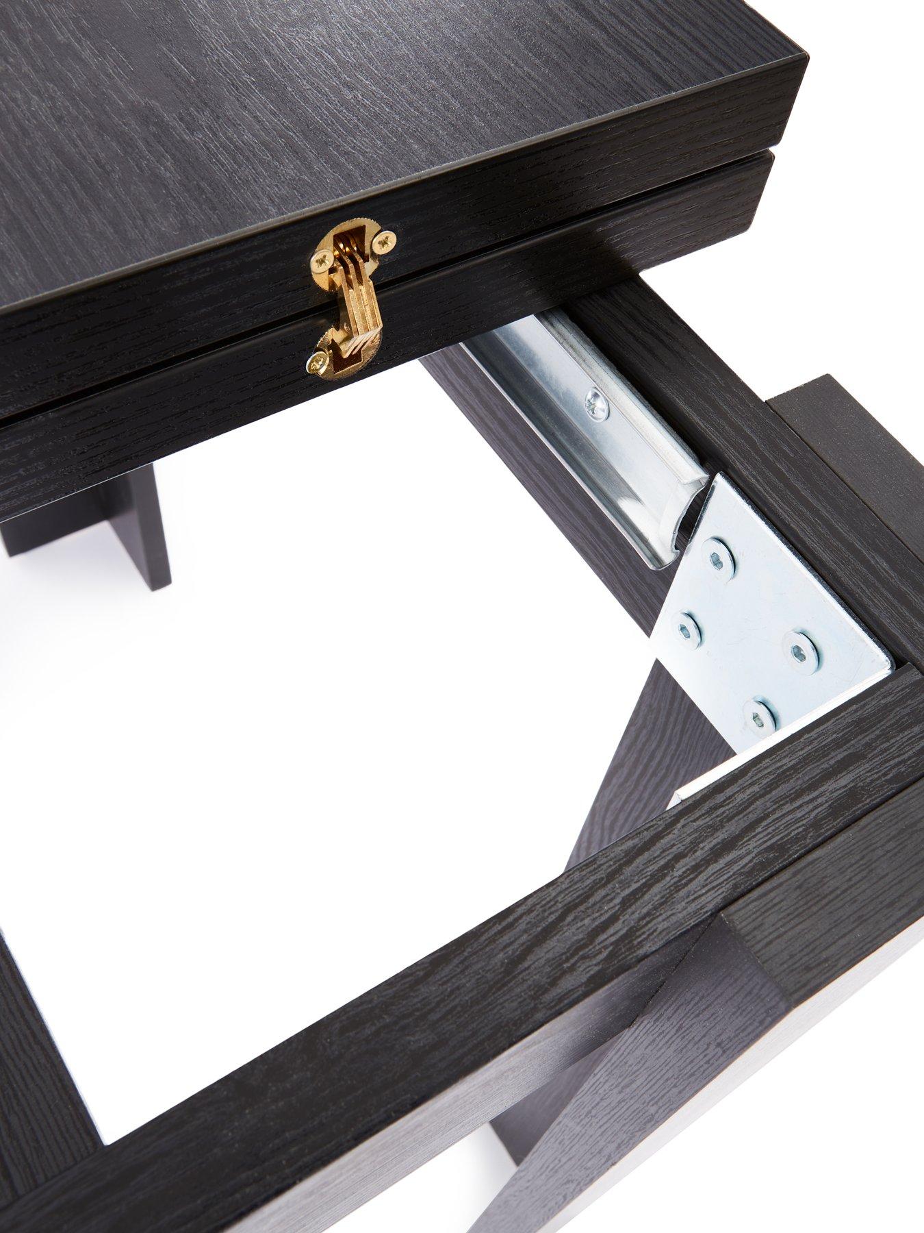  image of everyday-panama-80-160-cmnbspextending-dining-table-blacknbsp--fscreg-certified