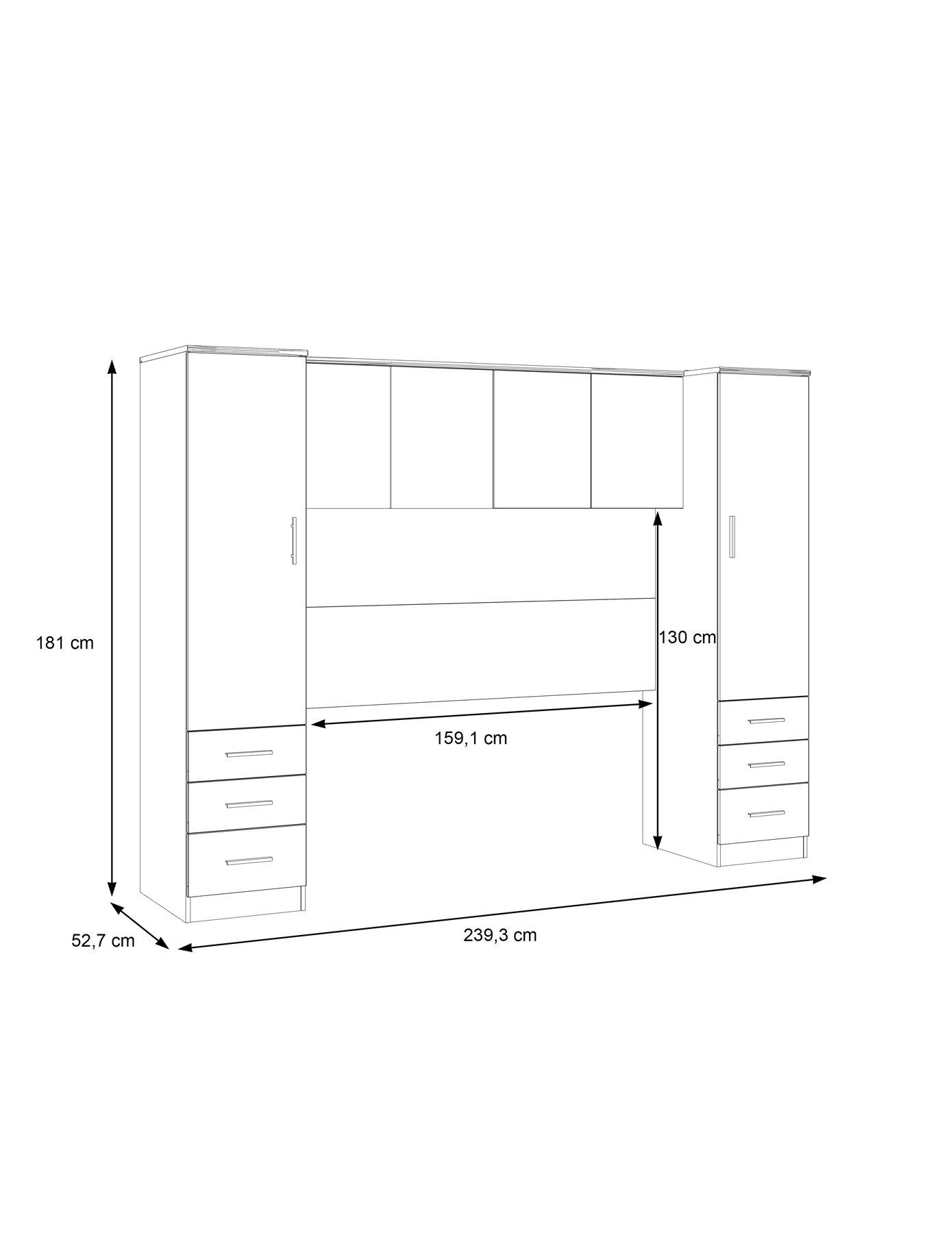 Image 7 of 7 of Very Home Panama Overbed Wardrobe&nbsp;- FSC&reg; Certified