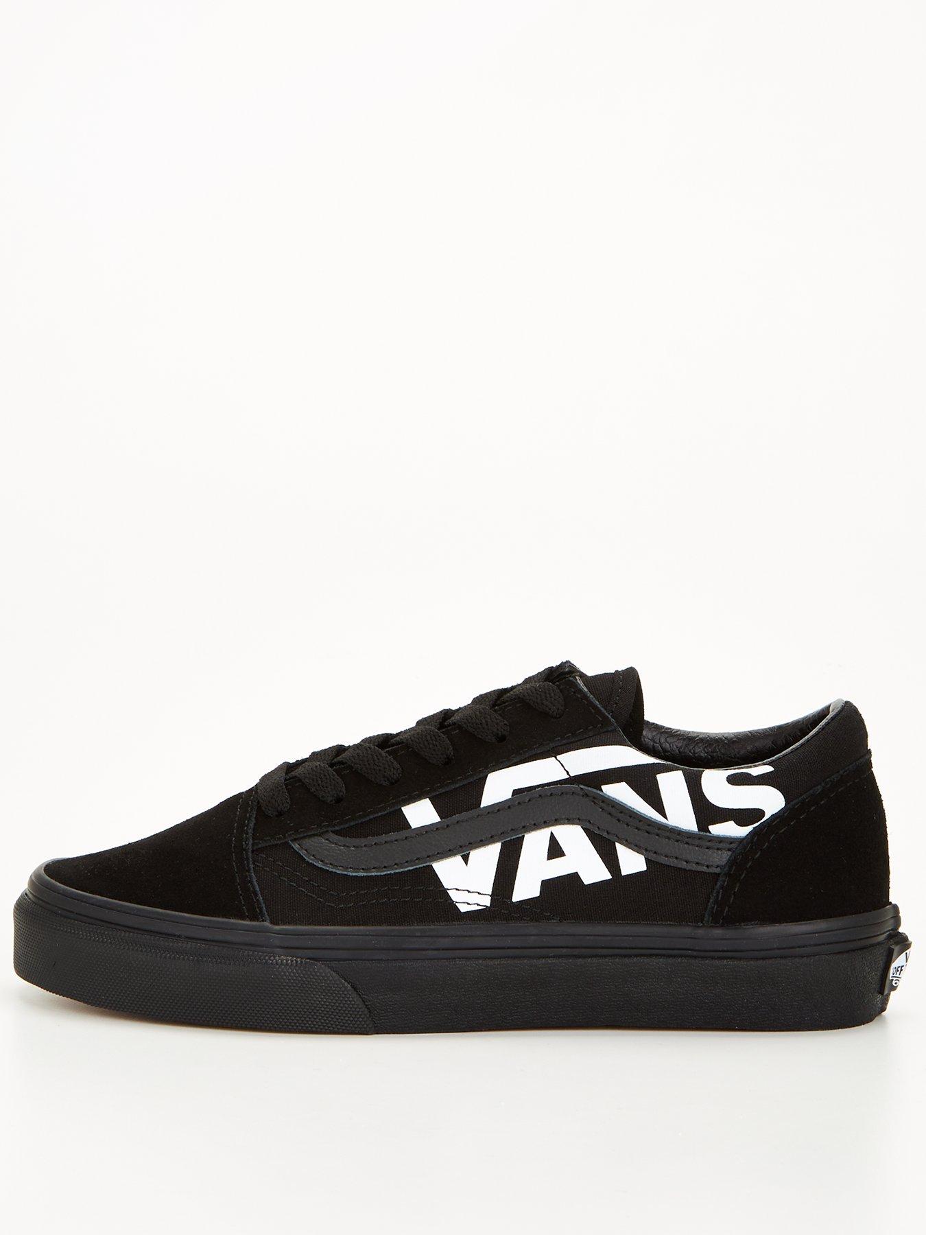 All black vans old skool clearance junior