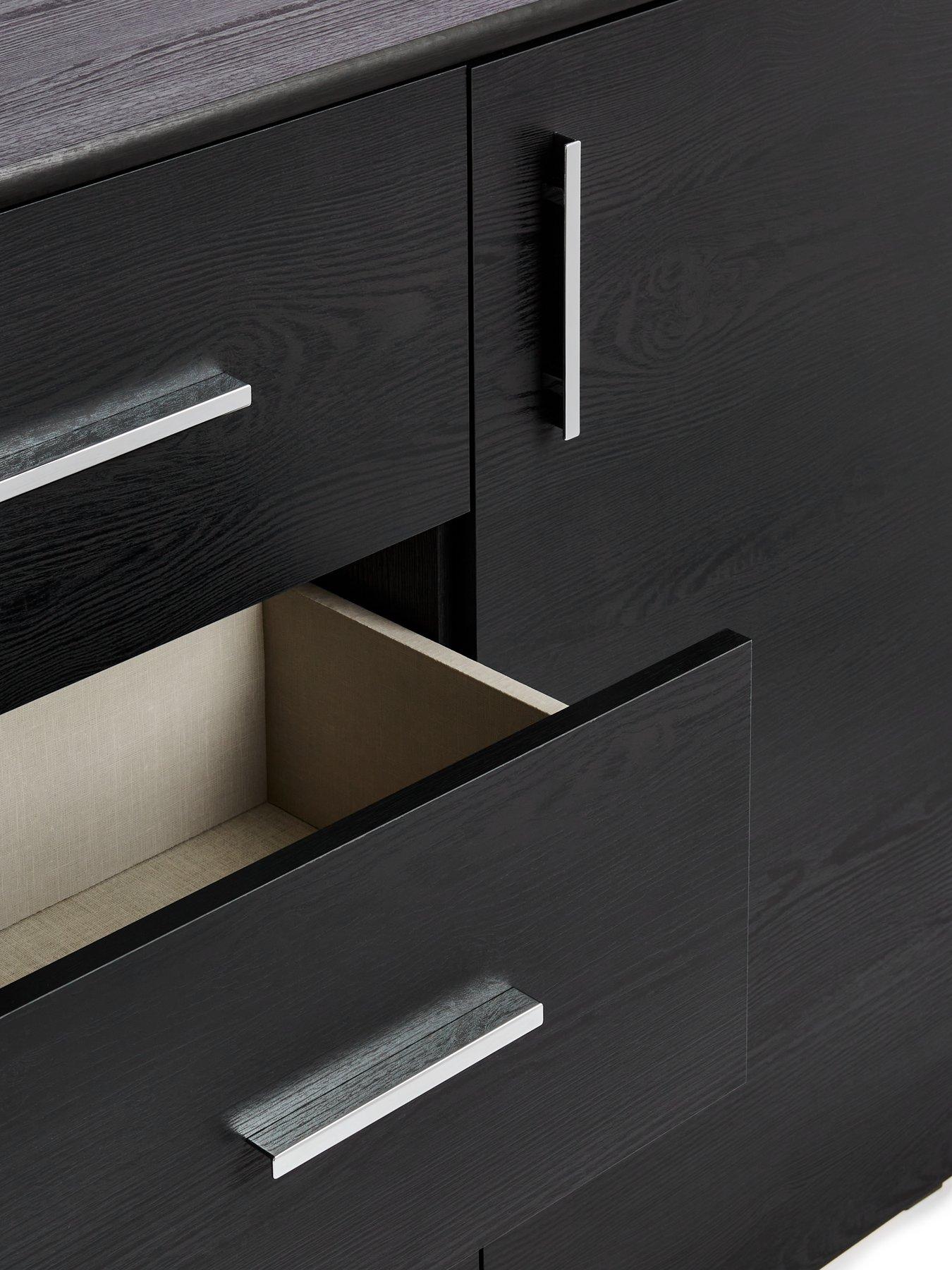  image of very-home-panama-2-door-3-drawer-sideboard-blacknbsp--fscreg-certified