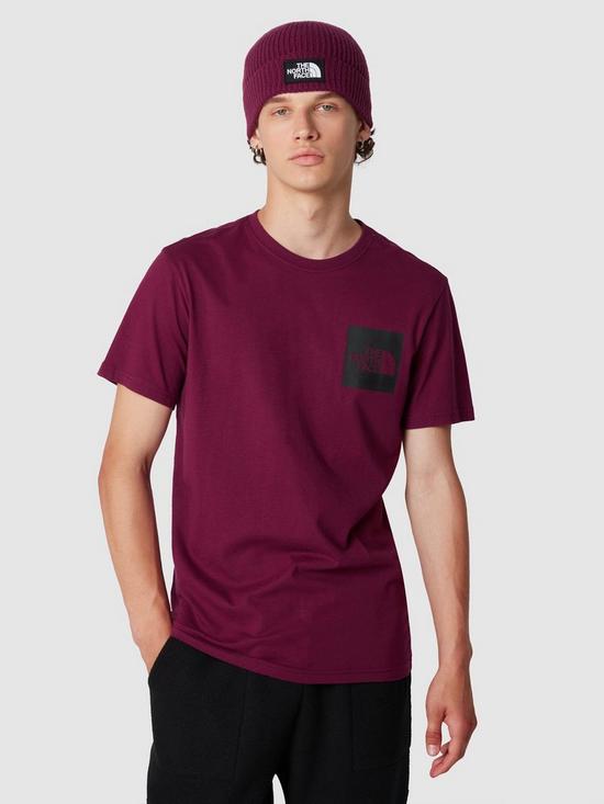 front image of the-north-face-mens-fine-t-shirt-red