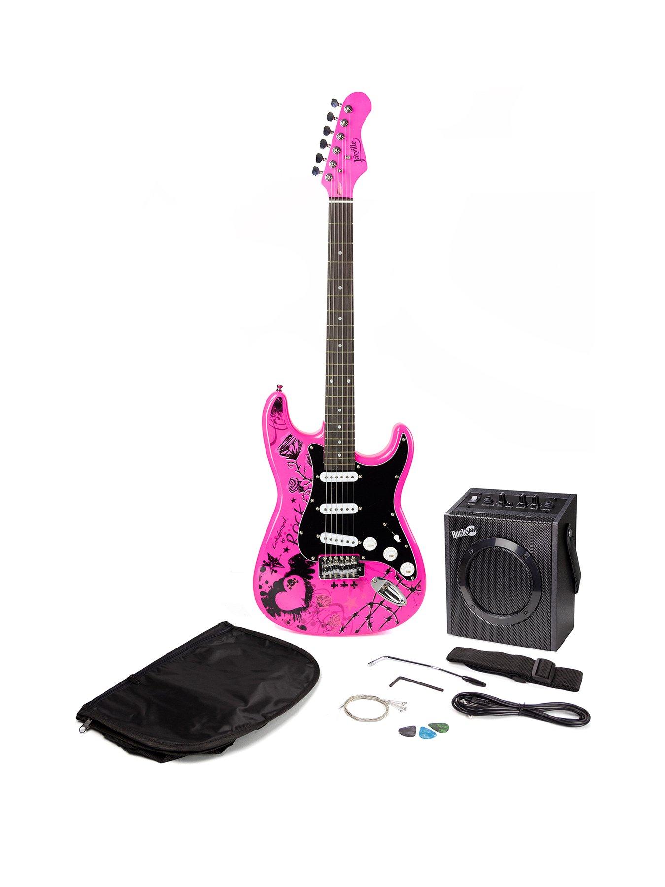 jaxville-pink-punk-electric-guitar-kit-with-amp