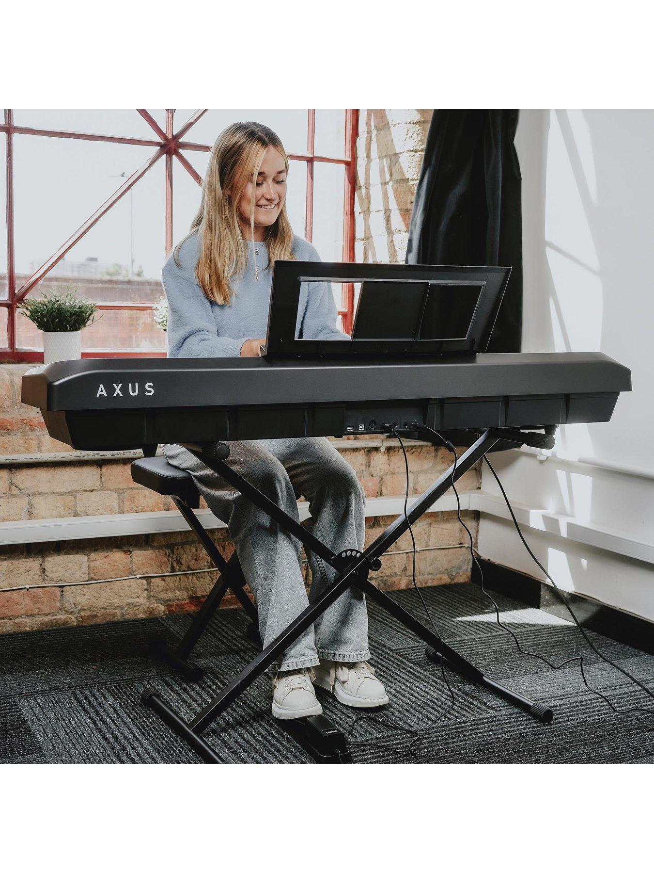 Axus 88 Key Portable Digital Piano Package in Black with Stand