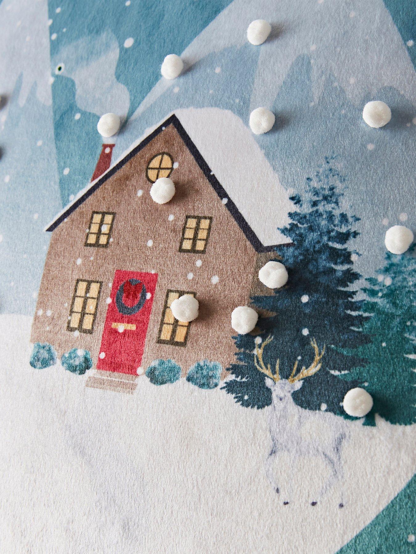 Image 3 of 5 of Catherine Lansfield Snow Place Like Home Filled Christmas Cushion 30 X 50Cm