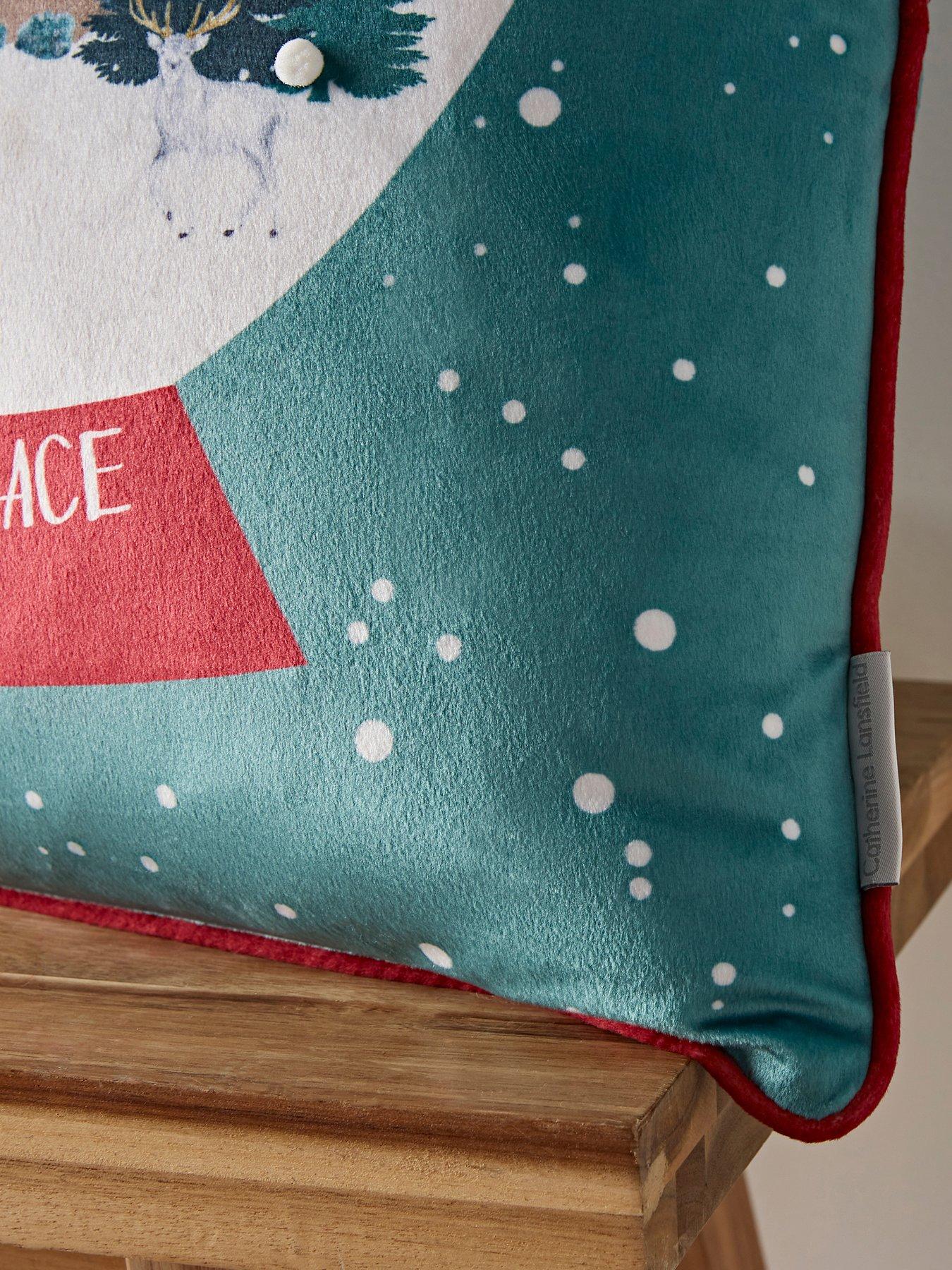 Image 4 of 5 of Catherine Lansfield Snow Place Like Home Filled Christmas Cushion 30 X 50Cm