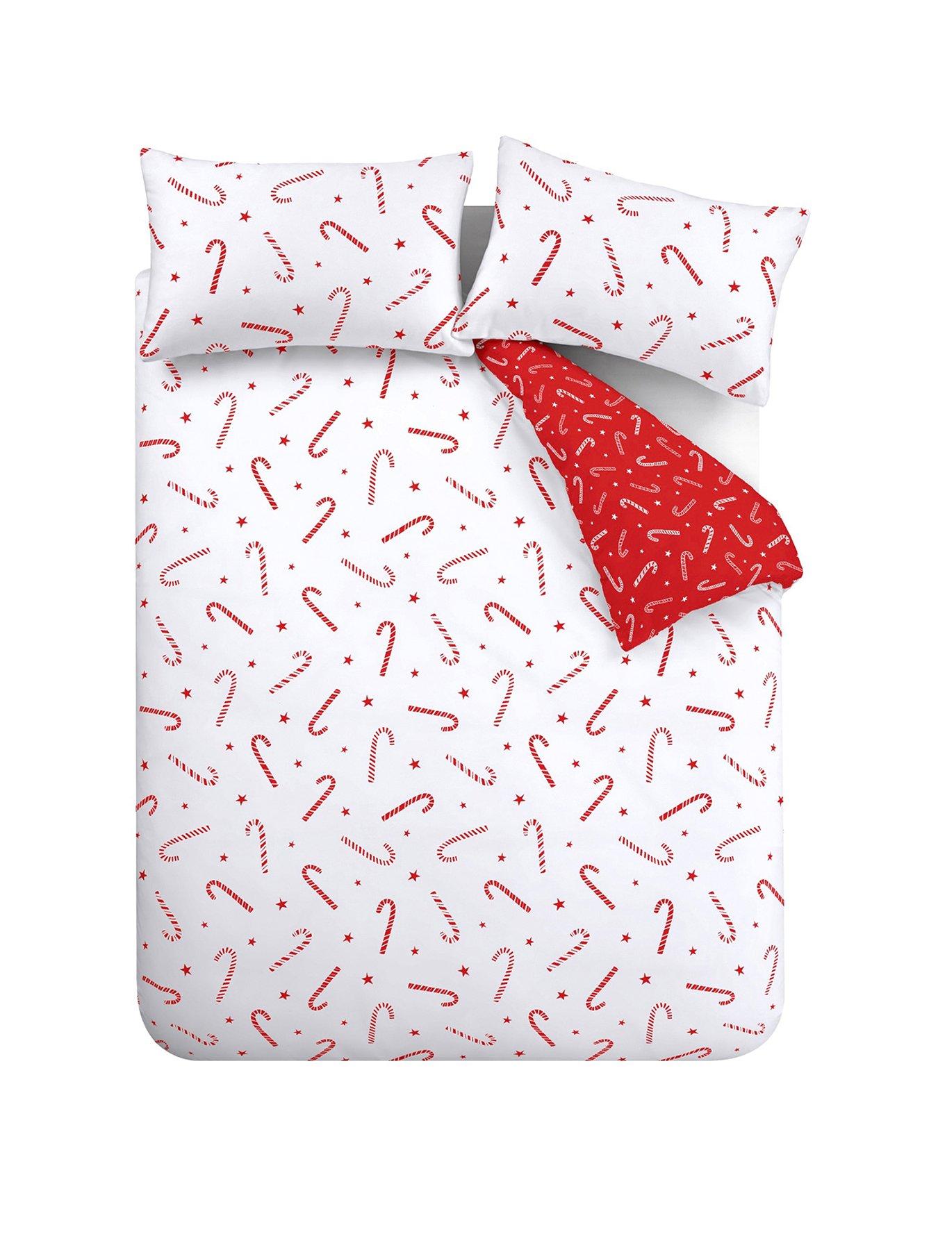 Image 2 of 6 of Catherine Lansfield Christmas Candy Cane Duvet Cover&nbsp;Set