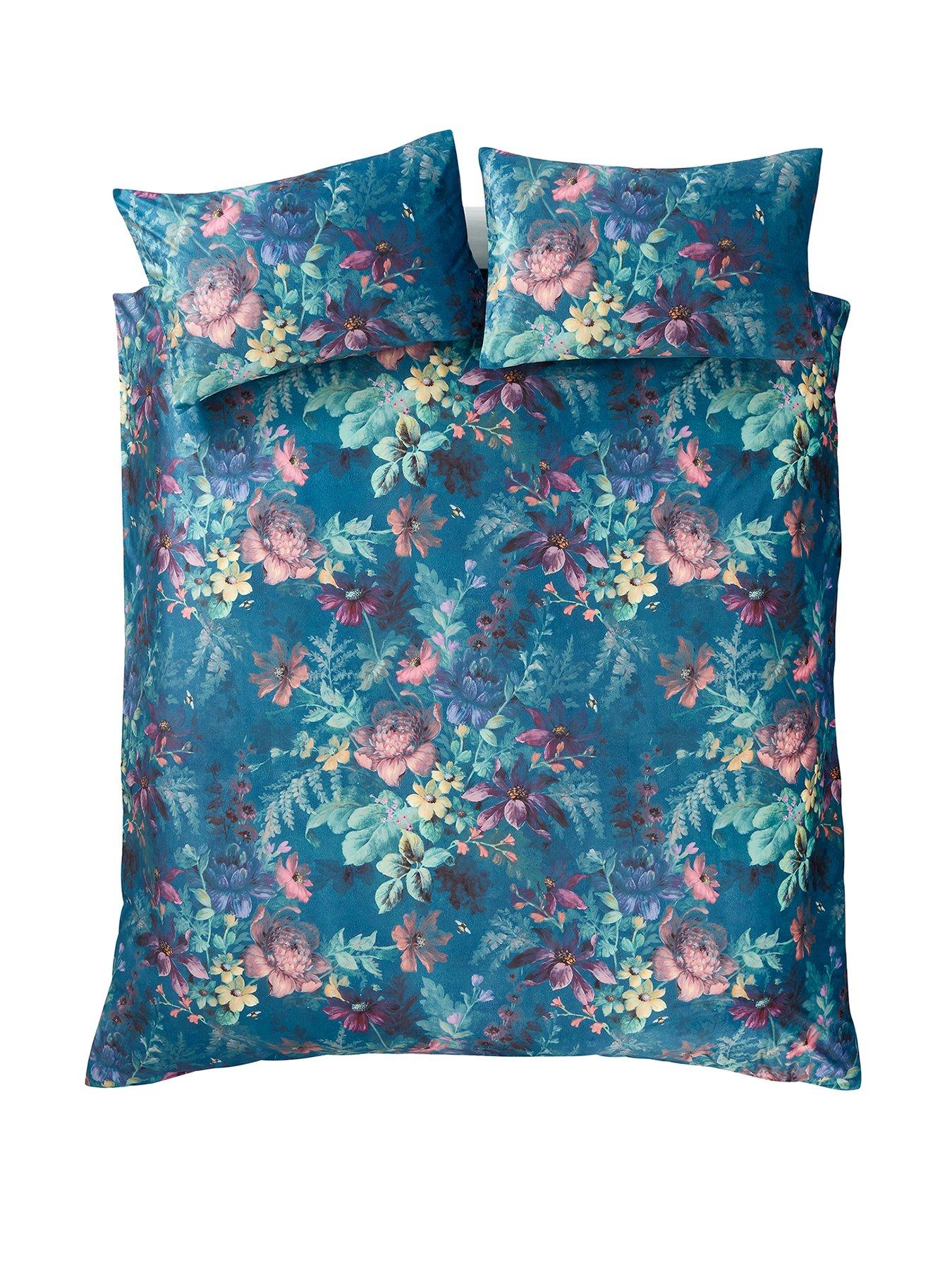 Catherine Lansfield Bettwäsche-Set Doppelbett – Weiß/grün Mit Muschelstickerei, Recyceltes Polyester