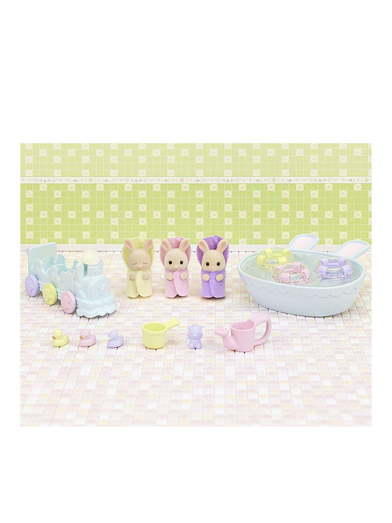 sylvanian-families-triplets-baby-bathtime-set-featuring-the-tiny-milk-rabbit-triplets