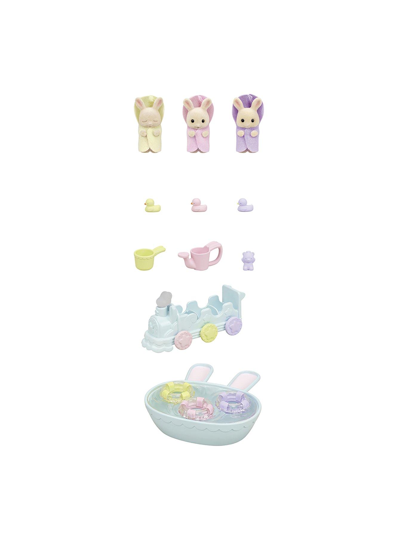 Image 2 of 4 of Sylvanian Families Triplets Baby Bathtime Set - Featuring the Tiny Milk Rabbit Triplets
