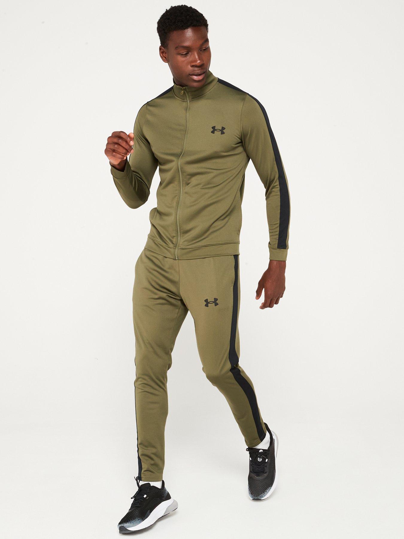 Khaki under armour tracksuit on sale