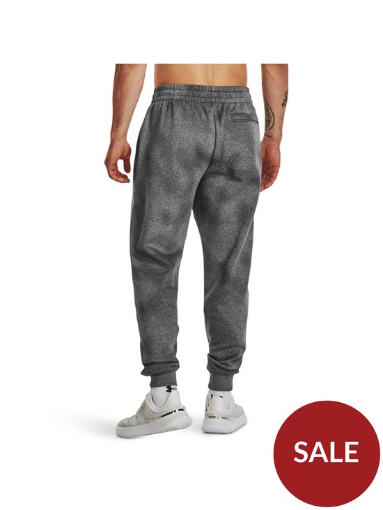 stillFront image of under-armour-mens-training-rival-fleece-printed-joggers-grey