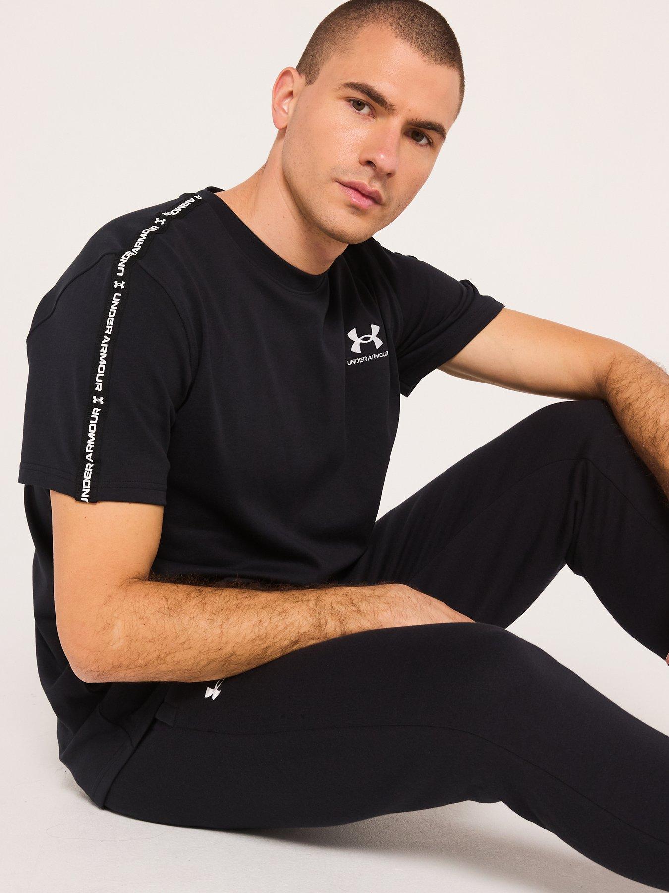  image of under-armour-mens-training-rival-fleece-joggers-blackwhite
