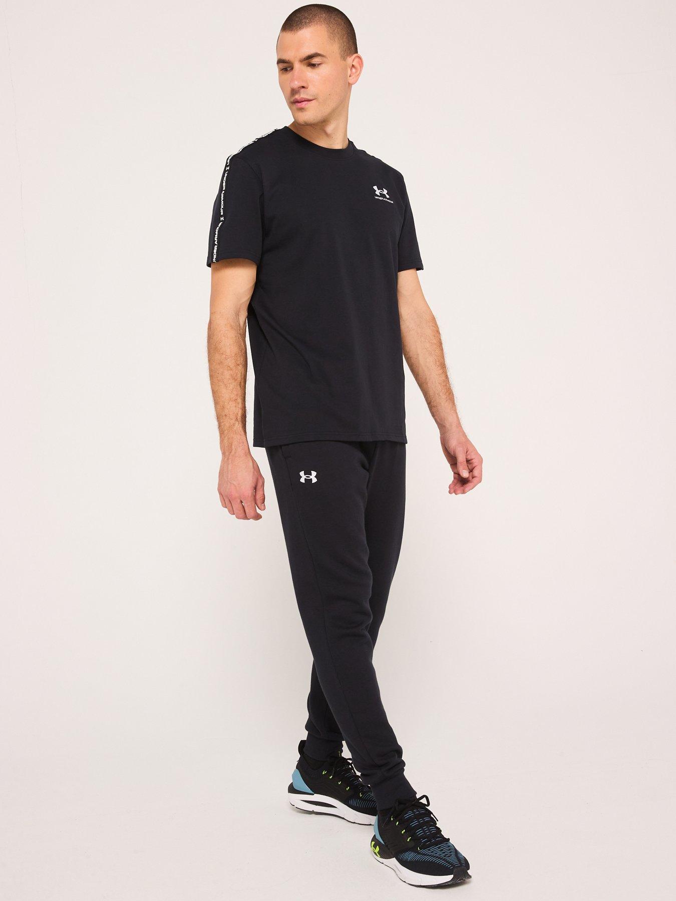  image of under-armour-mens-training-rival-fleece-joggers-blackwhite