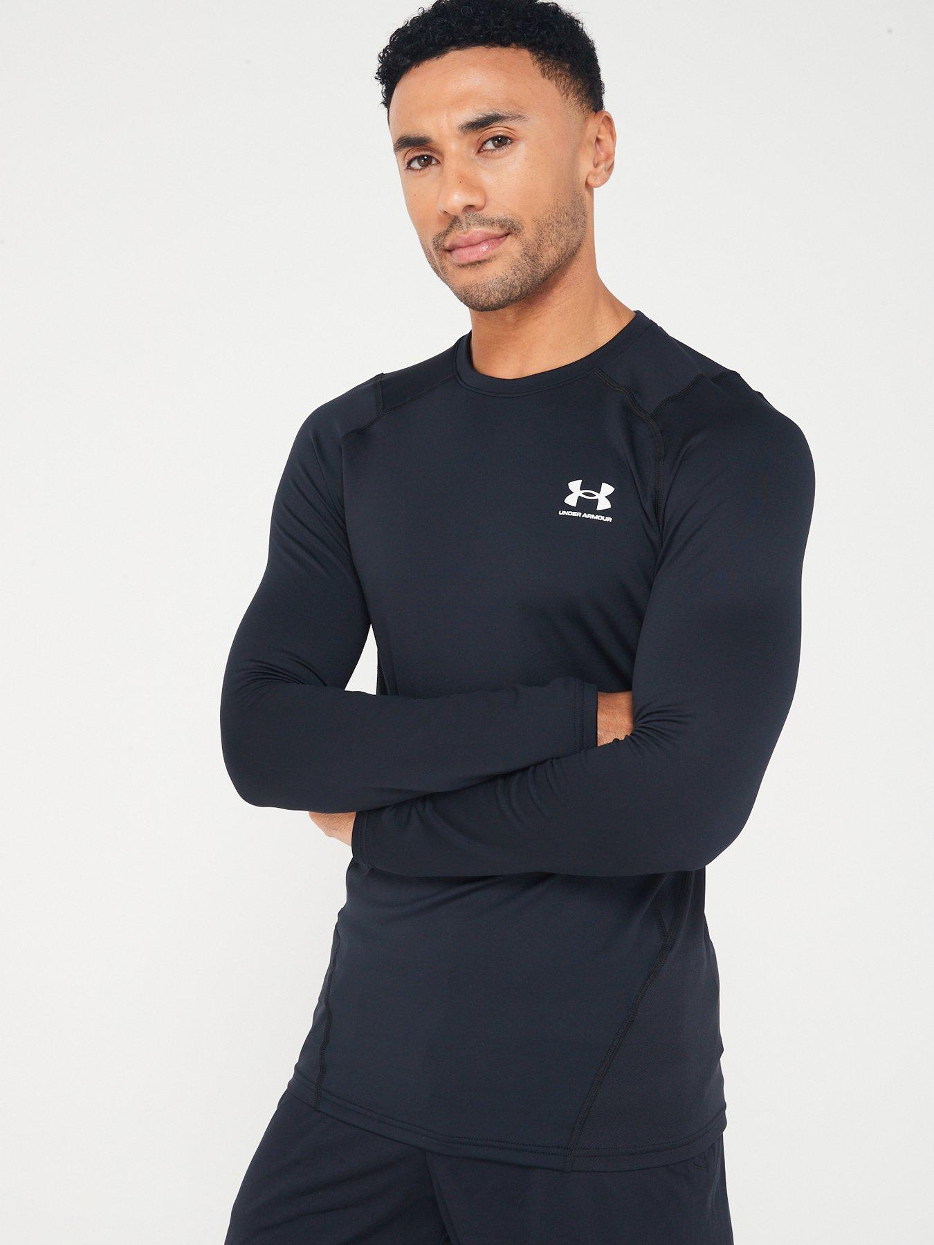 UNDER ARMOUR Mens Training Cold Gear Armour Fitted L S T Shirt Black White littlewoods