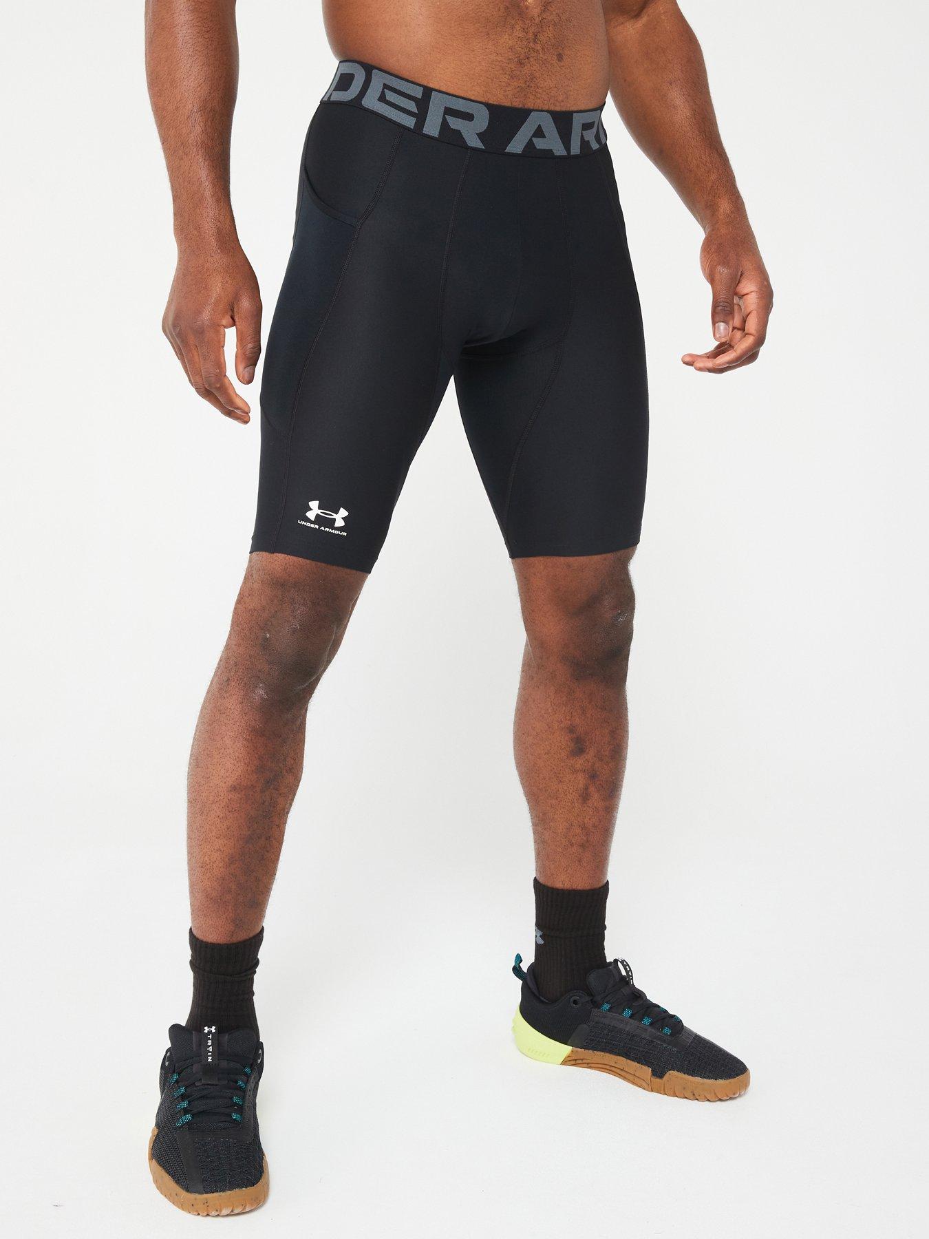 UNDER ARMOUR Heat Gear Armour Long Shorts - Black/White | littlewoods.com