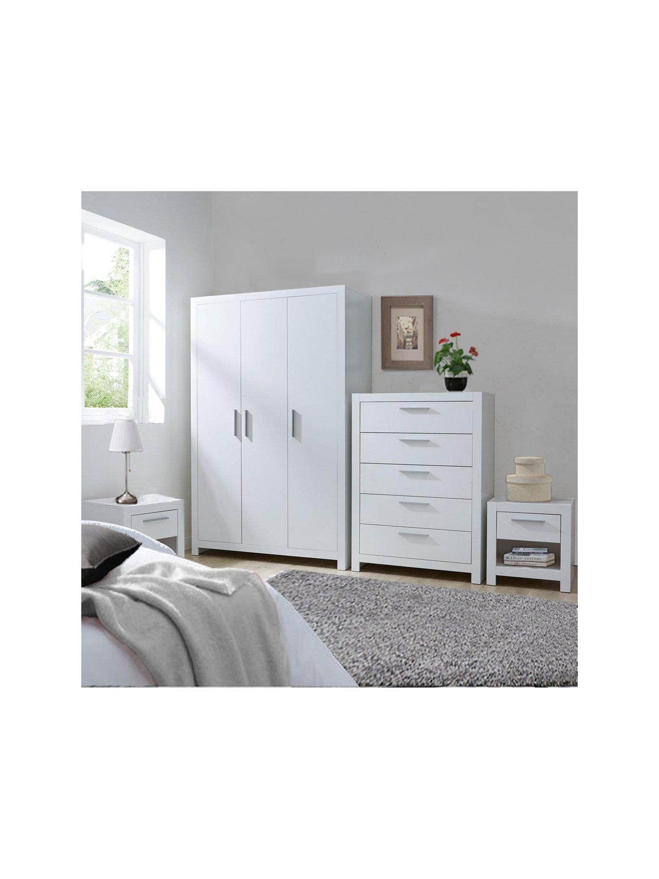 Image 1 of 4 of Very Home Rio 4 Piece Package - 3 Door Wardrobe, 5 Drawer Chest and 2 Bedside Chests&nbsp;- FSC&reg; Certified
