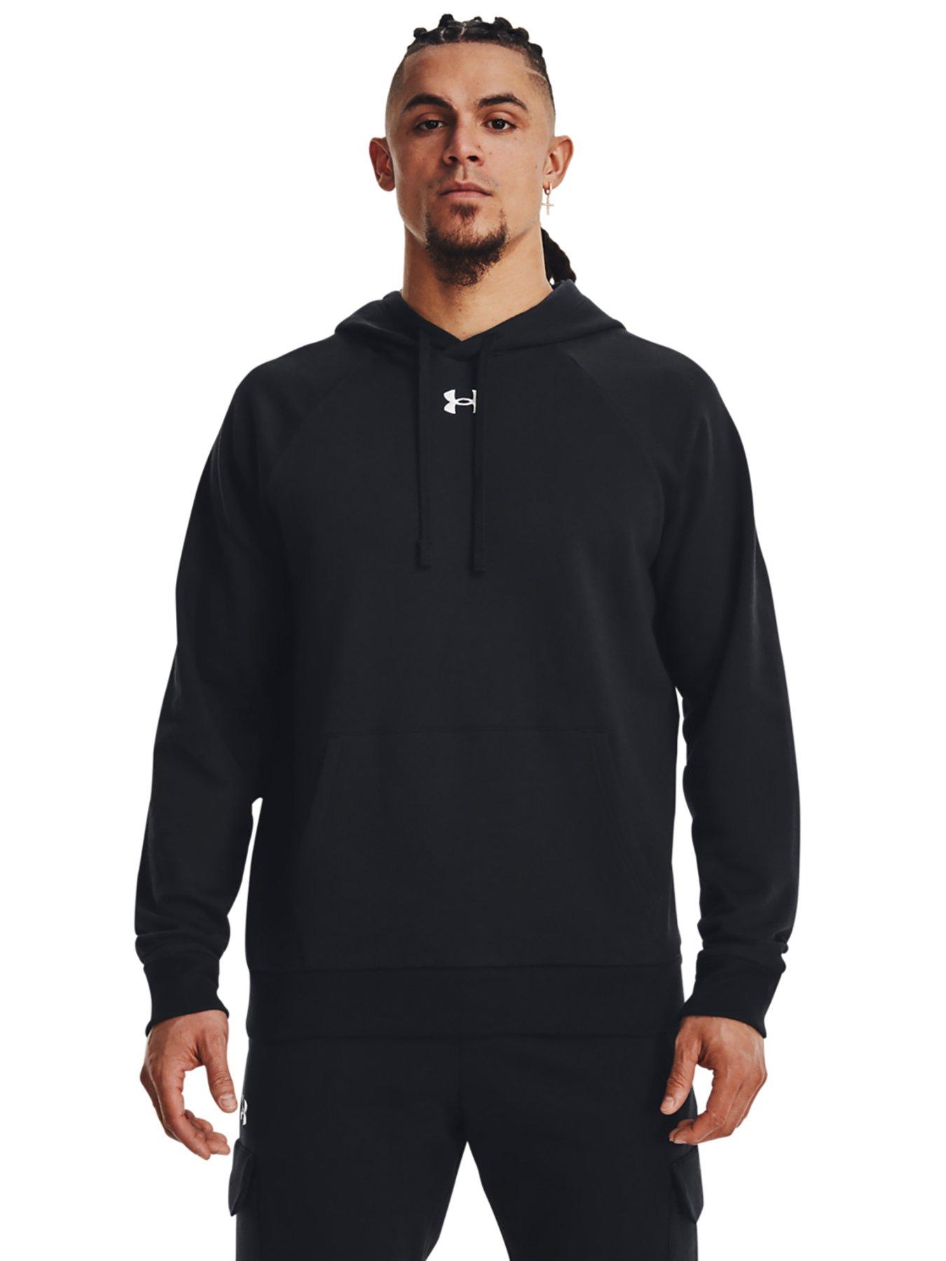 undefined Mens Training Rival Fleece Hoodie - Black/White
