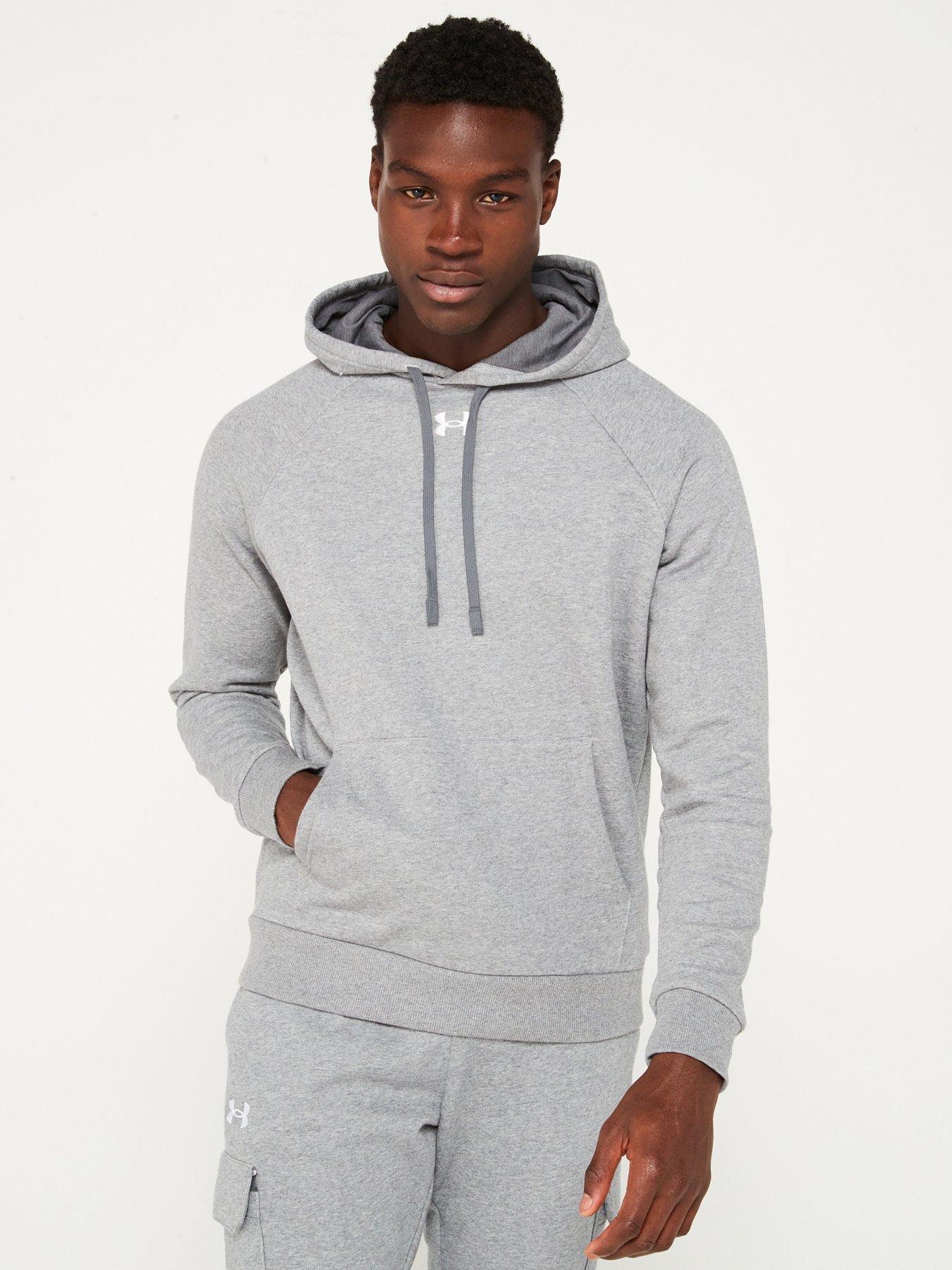 UNDER ARMOUR Mens Training Rival Fleece Hoodie - Grey