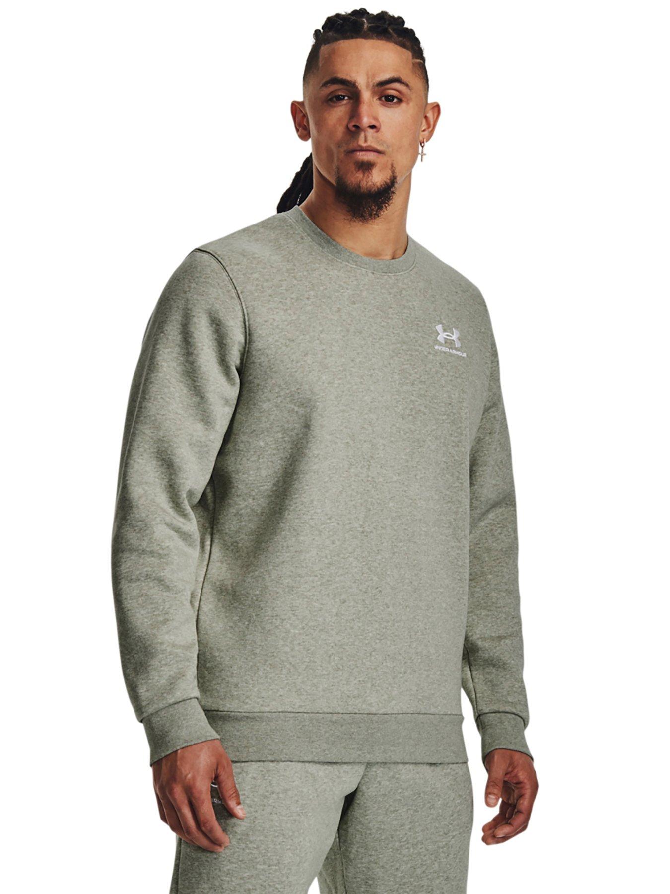 UNDER ARMOUR Mens Training Essential Fleece Crew Sweat - Khaki