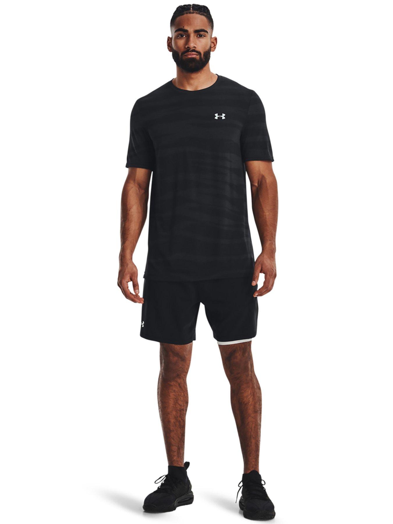  image of under-armour-mens-training-vanish-woven-2-in-1-shorts-blackwhite
