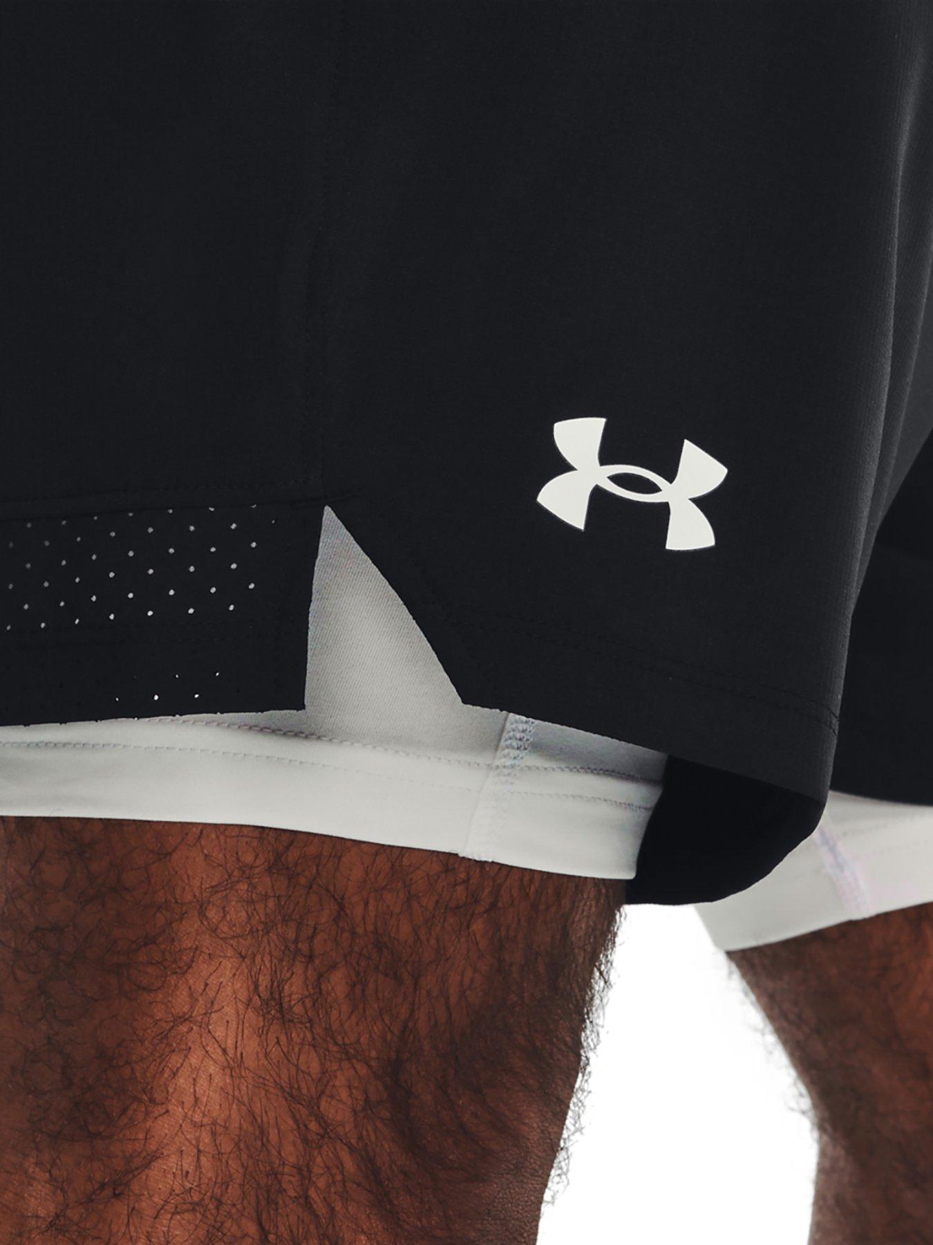  image of under-armour-mens-training-vanish-woven-2-in-1-shorts-blackwhite