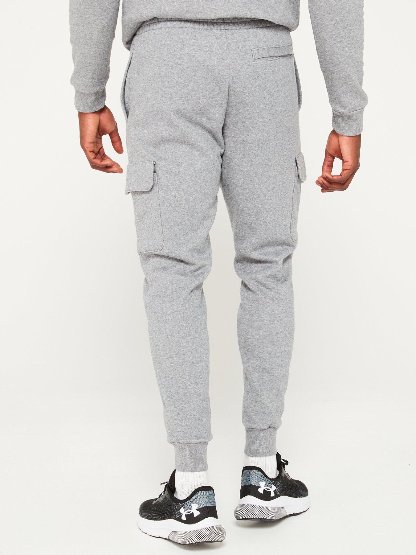 UNDER ARMOUR Mens Training Rival Fleece Cargo Joggers - Grey ...