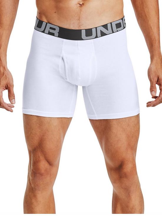 front image of under-armour-charged-cotton-6in-boxers-3-pack