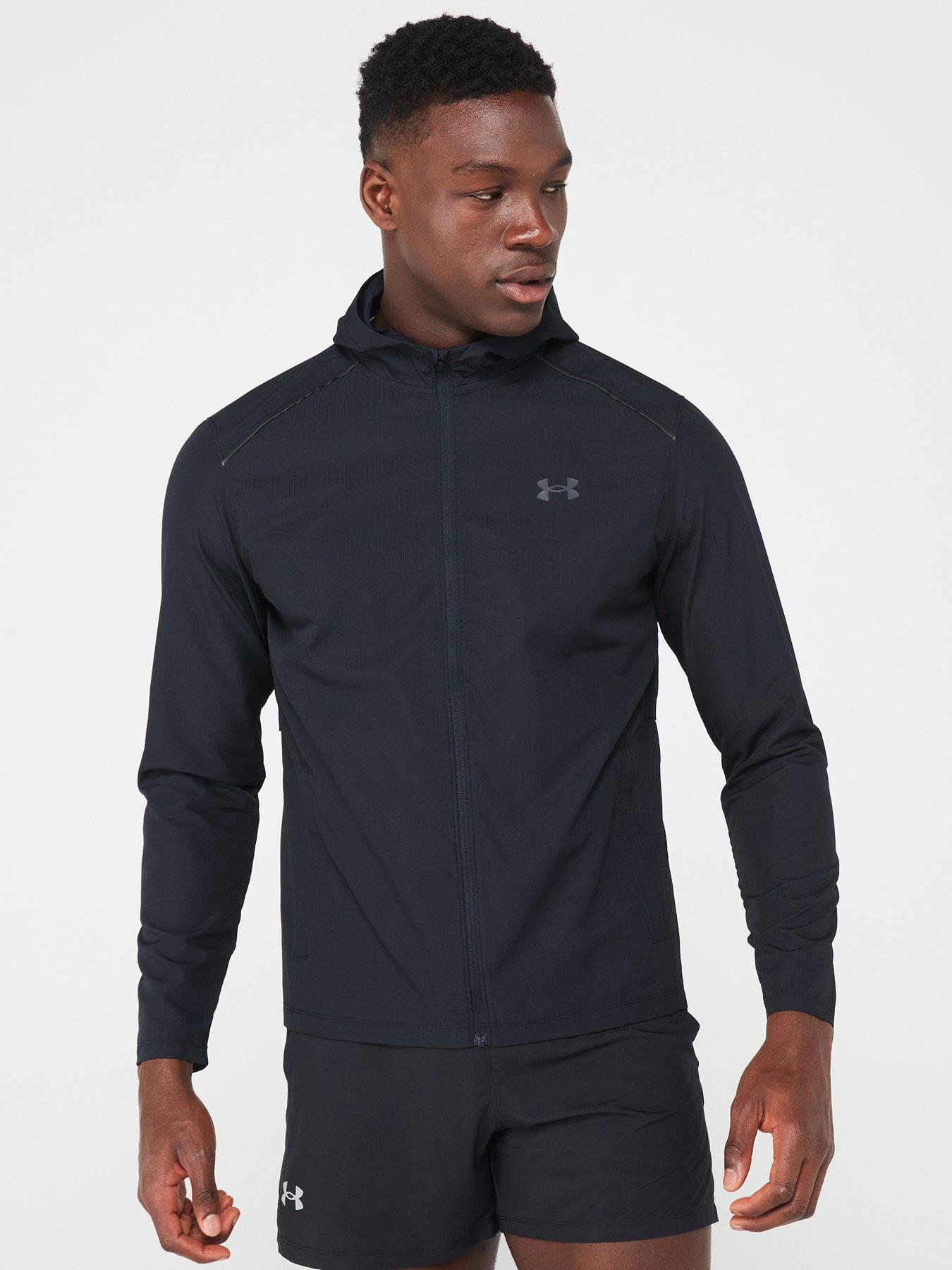 undefined Men's Running Storm Hooded Jacket - Black/Grey