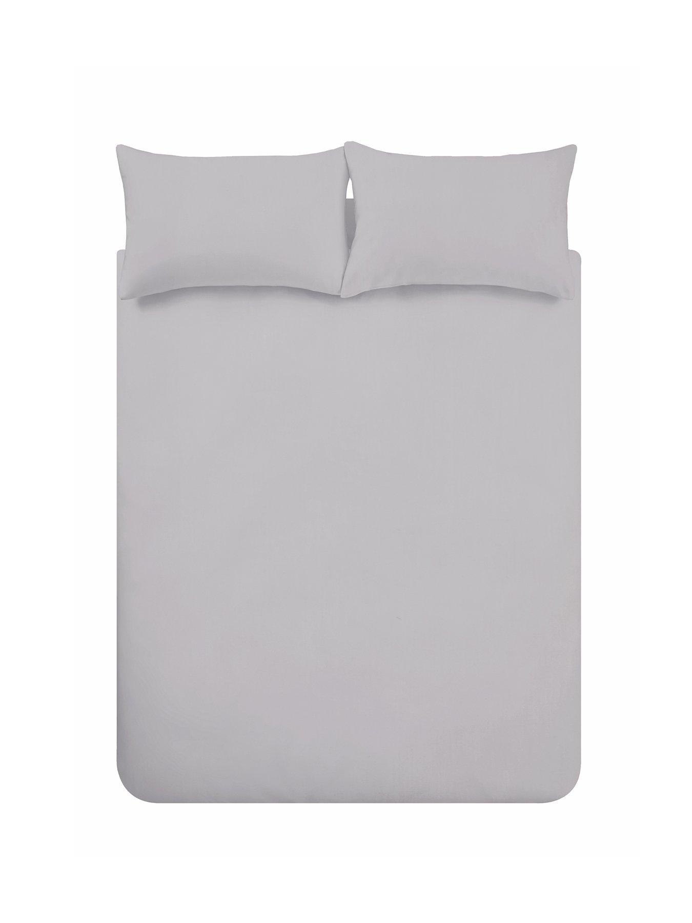 Catherine Lansfield Bedding Brushed Spot Duvet Cover Set with Pillowcases  Grey