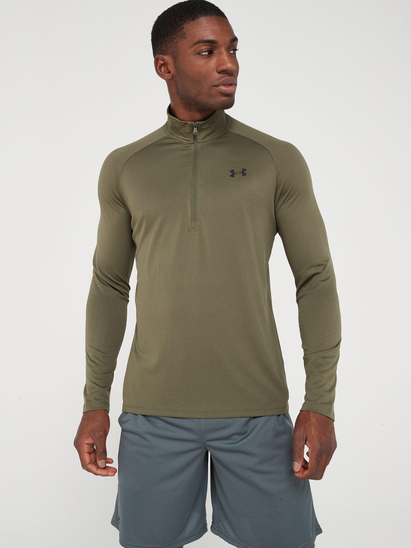 UNDER ARMOUR Mens Training Tech 2.0 1/2 Zip - Khaki