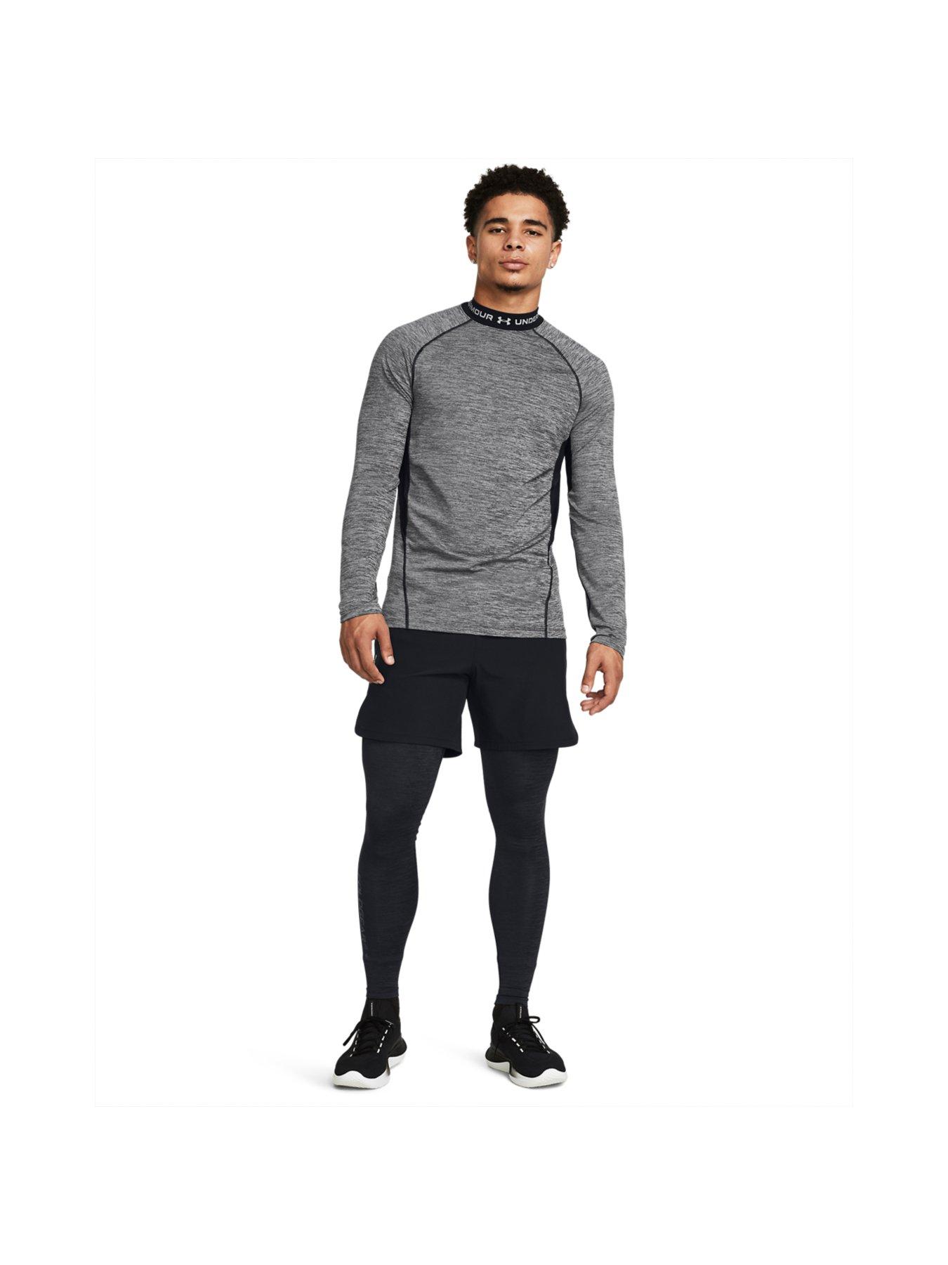 Men's Training ColdGear® Armour Twist Mock Neck Long Sleeve - Grey