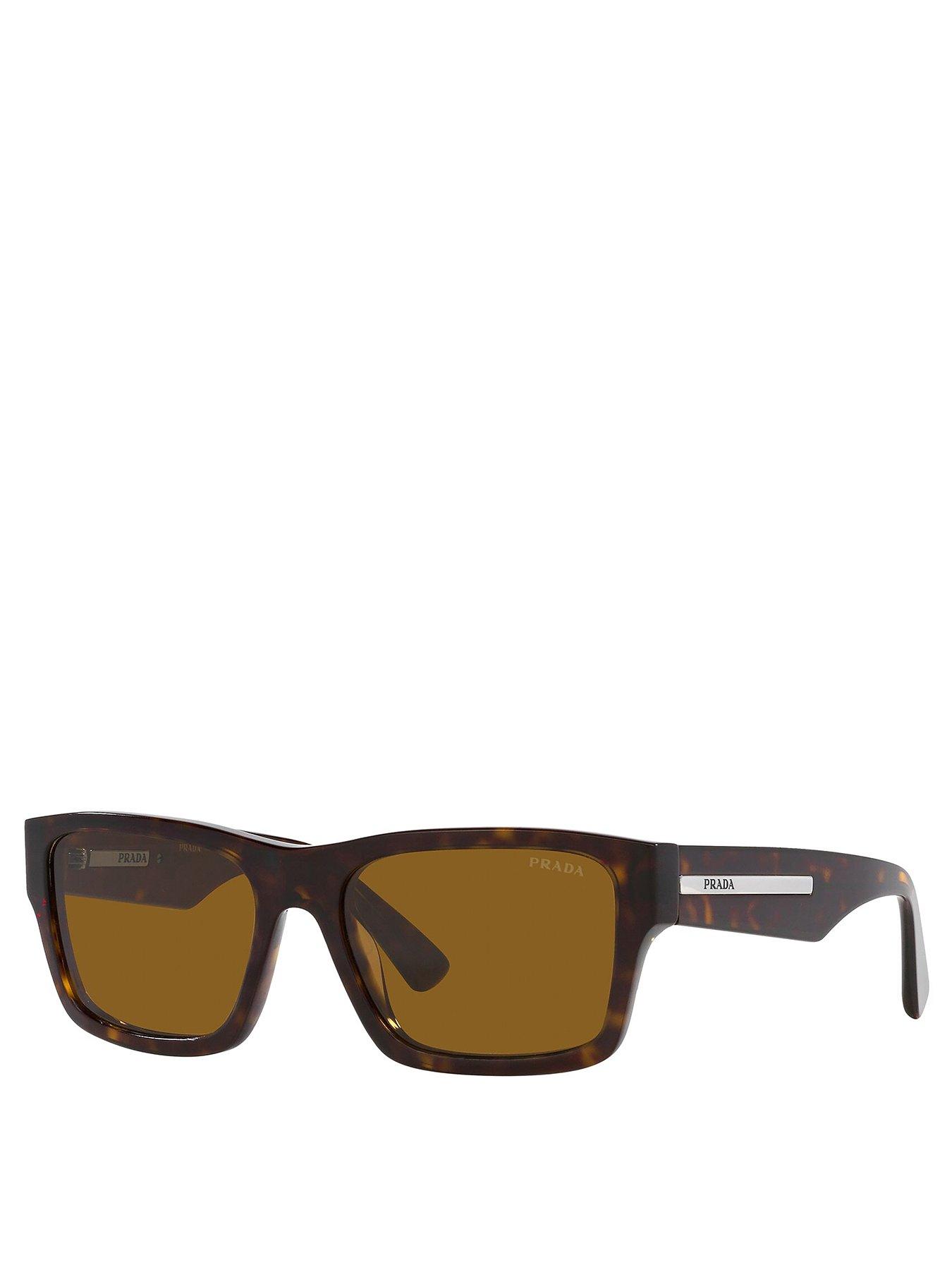  image of prada-rectangle-acetate-sunglasses-tortoise