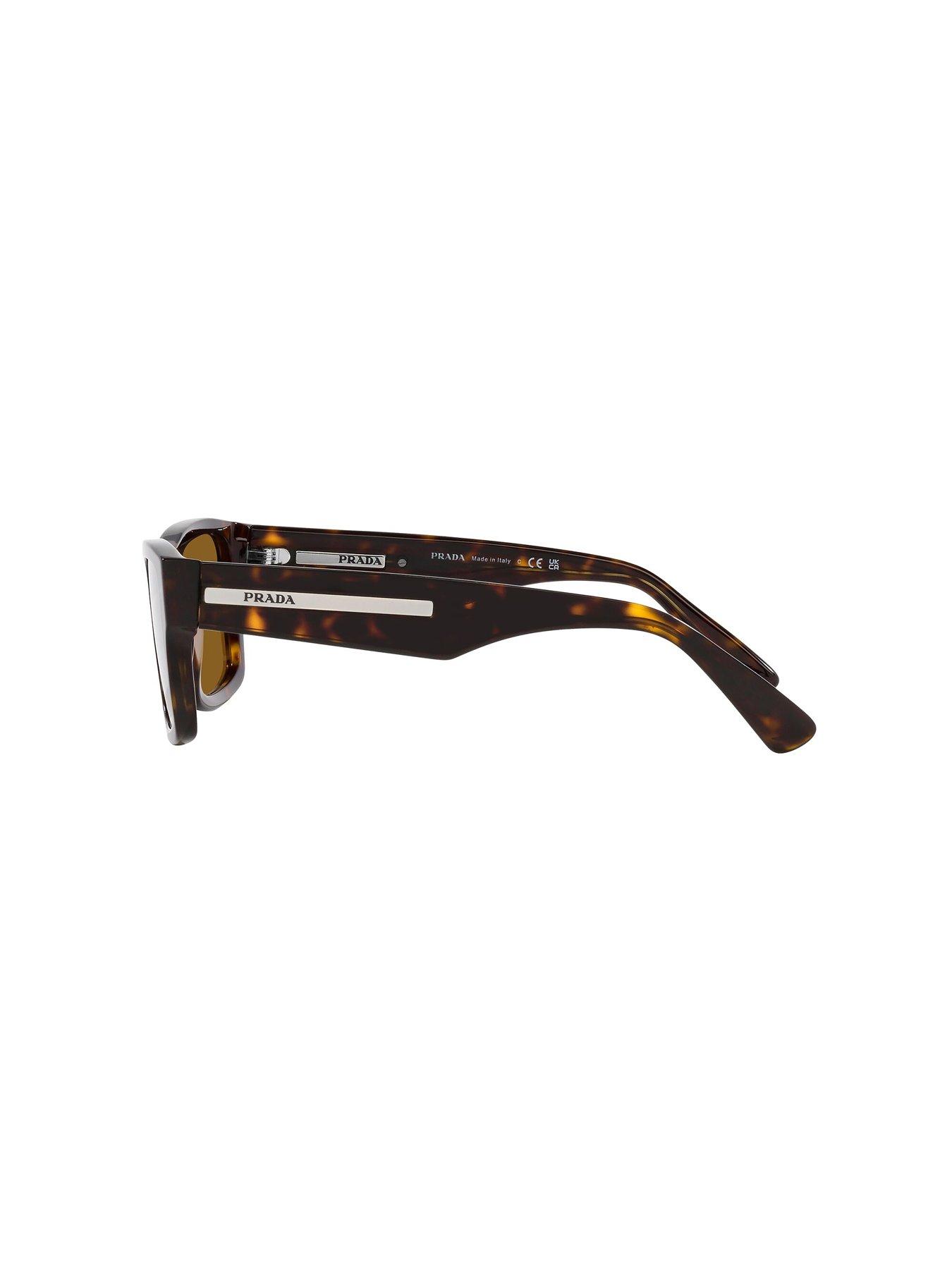  image of prada-rectangle-acetate-sunglasses-tortoise