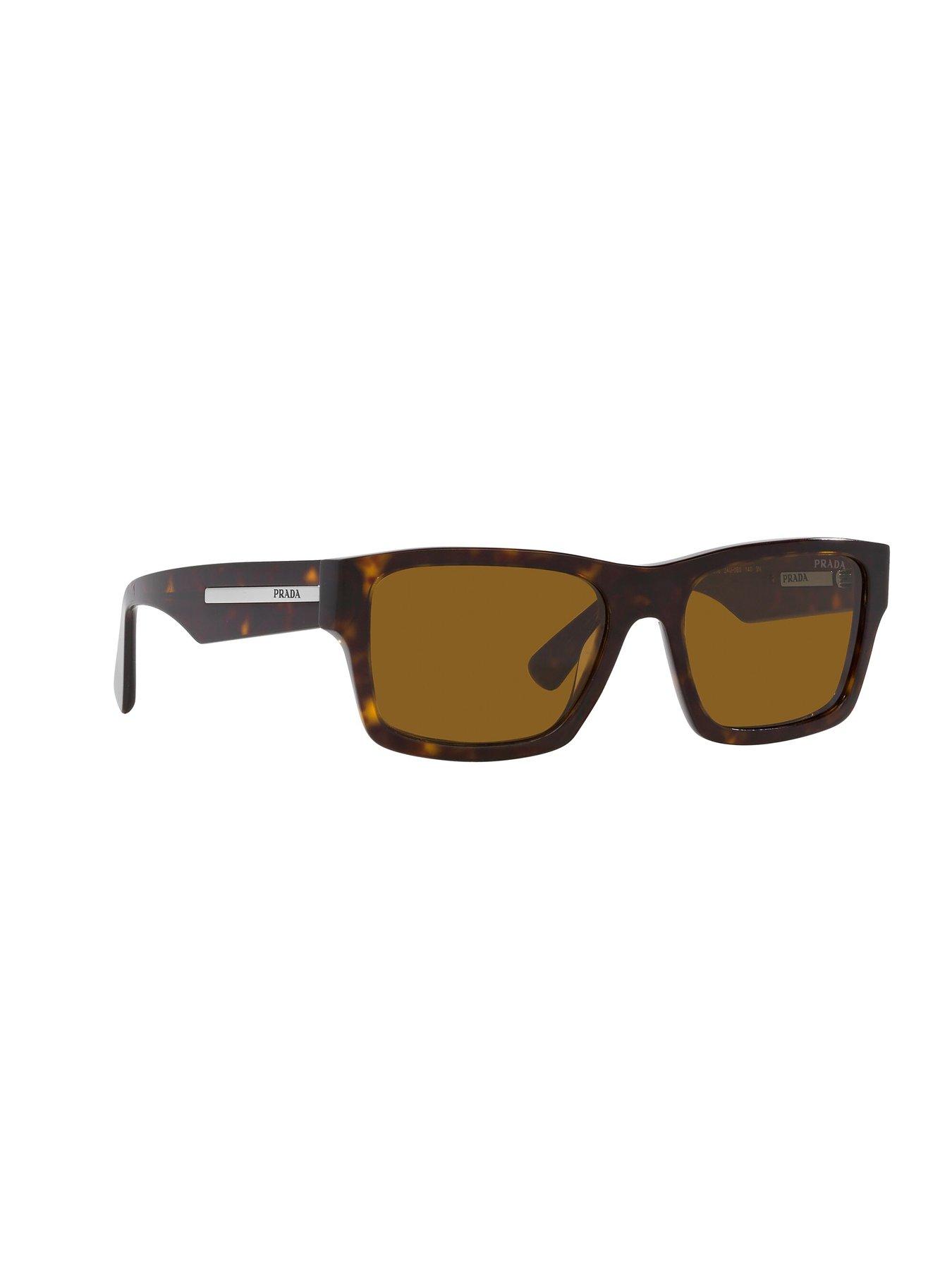  image of prada-rectangle-acetate-sunglasses-tortoise