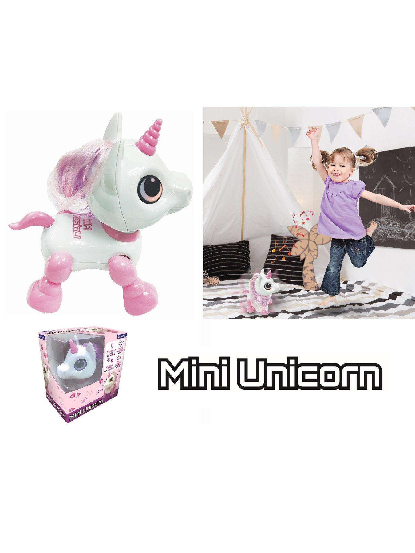 Lexibook Power Unicorn Mini - Unicorn robot with light and sound effects, hand clap command, voice repeat
